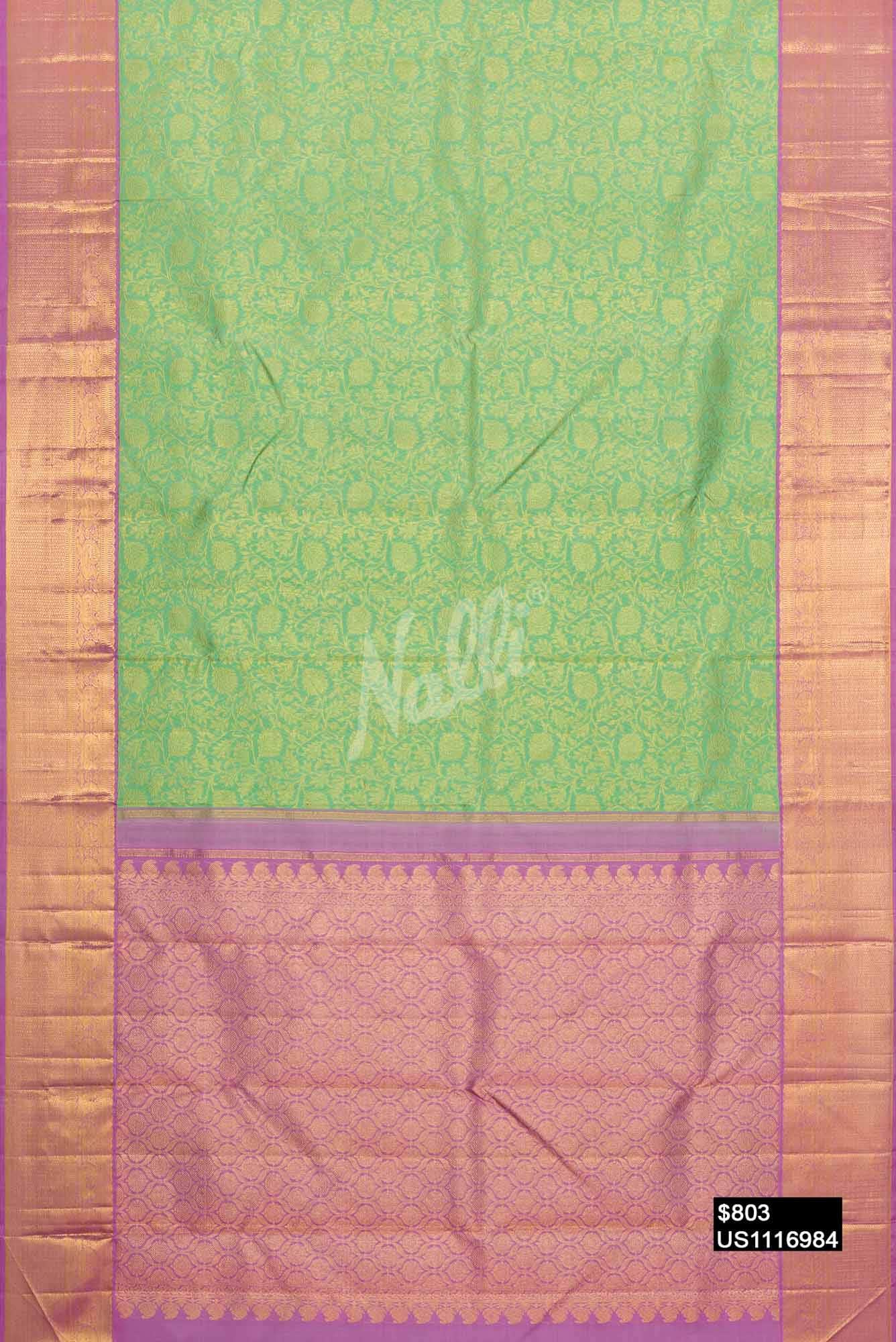 Sea Green Kanchipuram Silk Saree