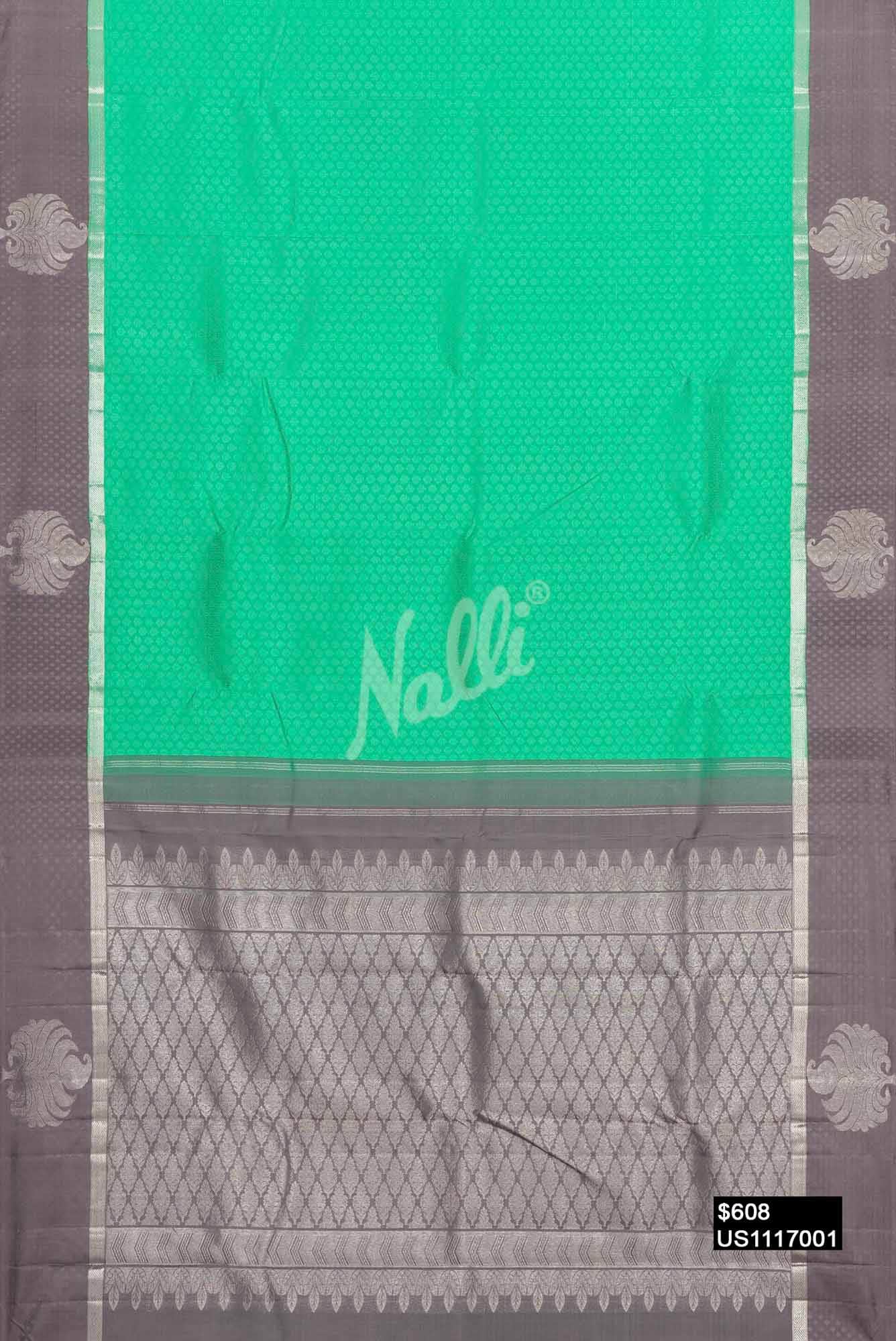 Sea Green Kanchipuram Silk Saree