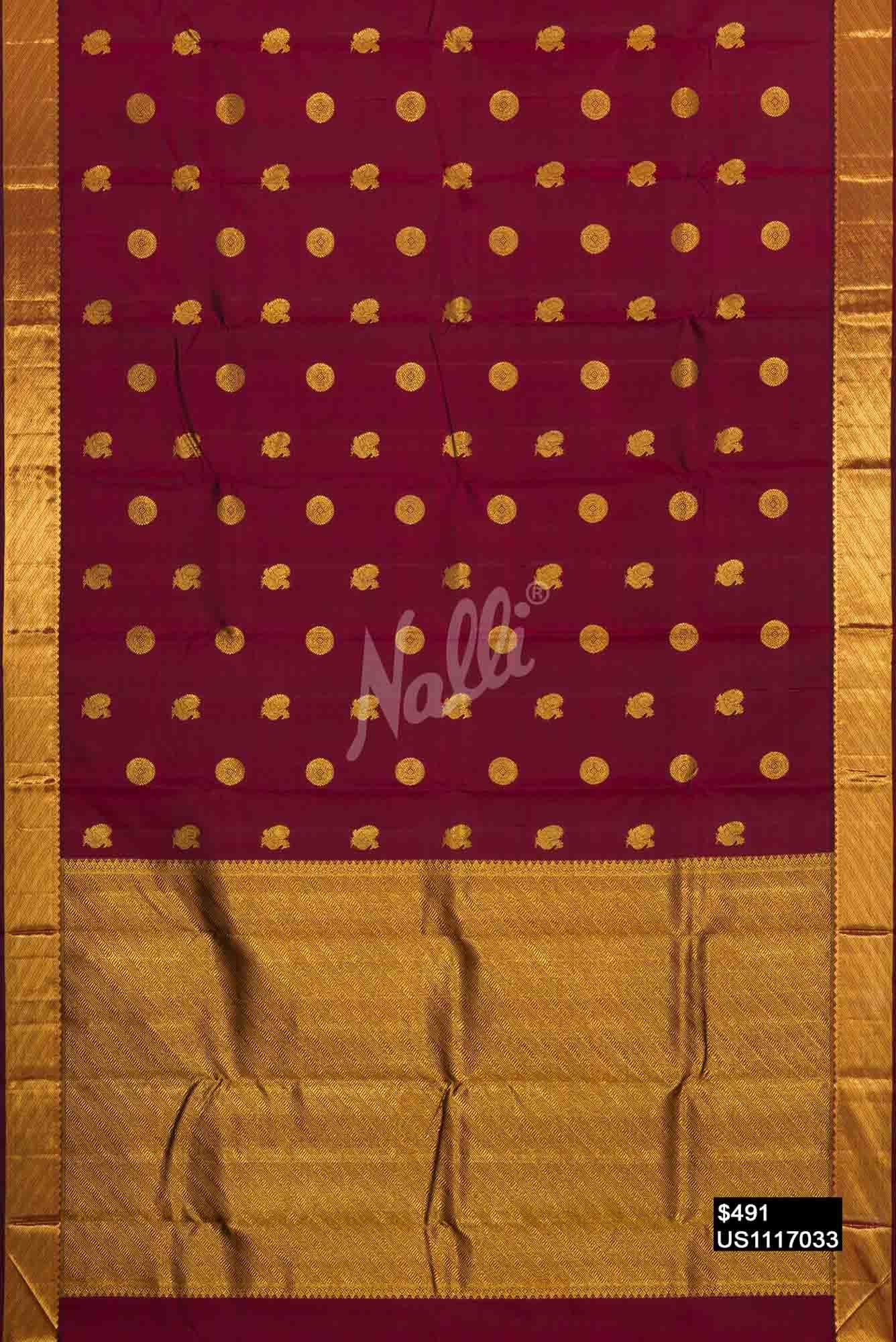 Maroon Kanchipuram Silk Saree