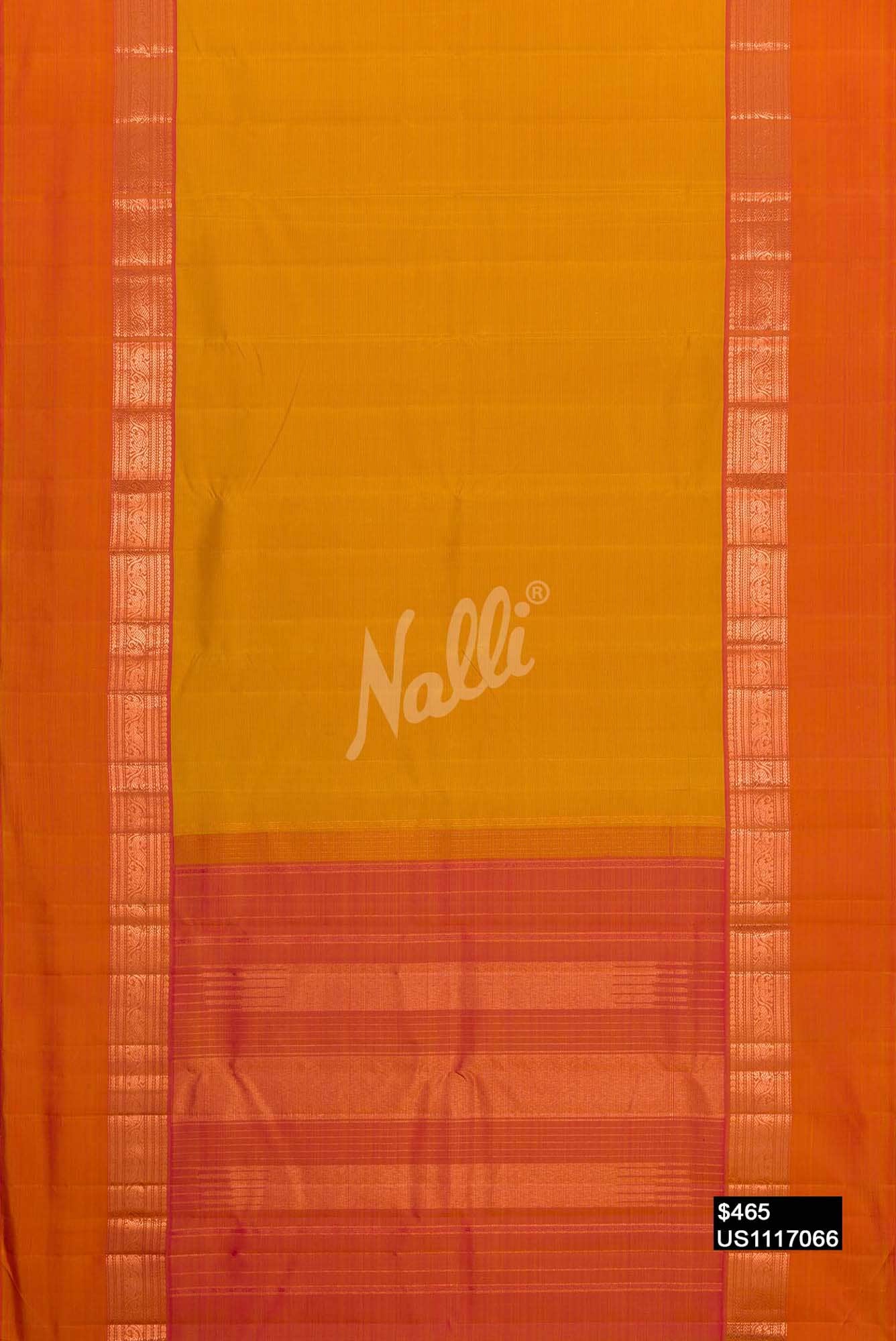 Yellow Kanchipuram Silk Saree