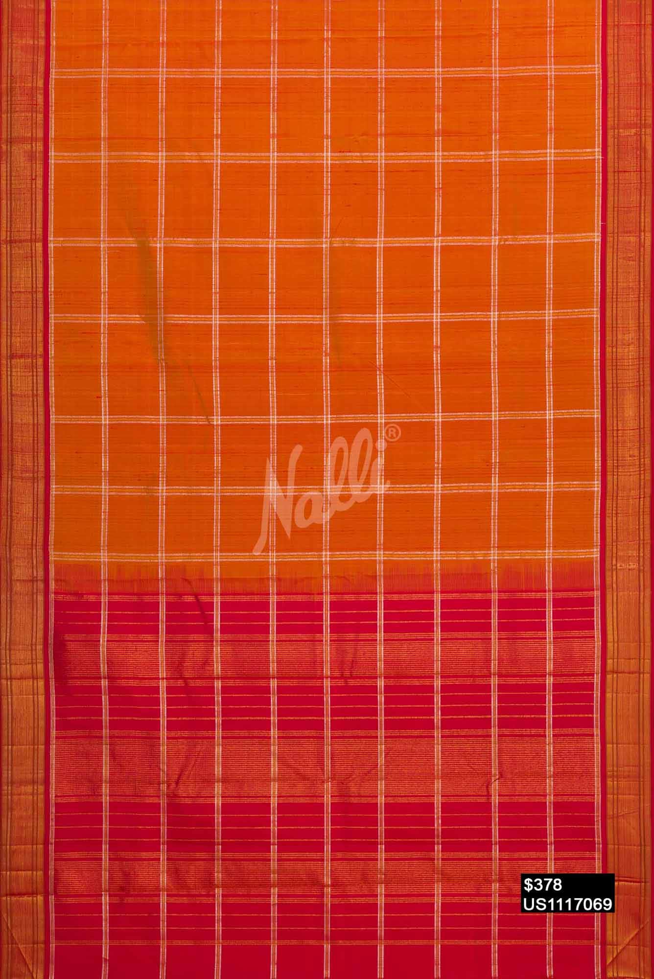 Mustard Kanchipuram Silk Saree