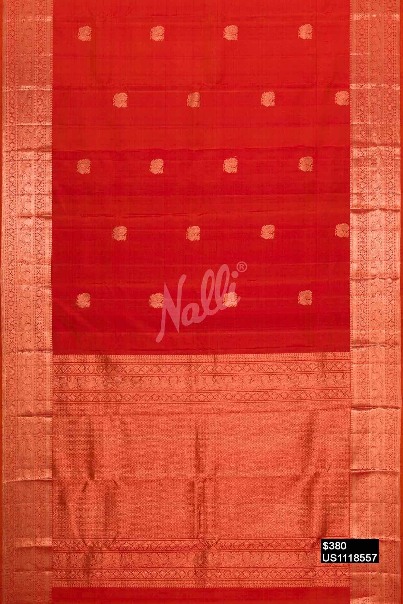 Orange Kanchipuram Silk Saree