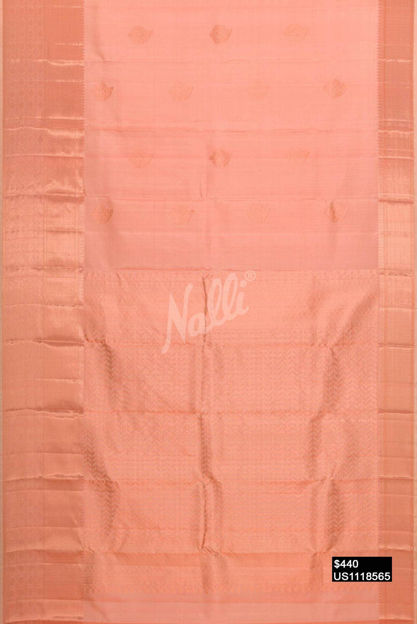 Peach Kanchipuram Silk Saree