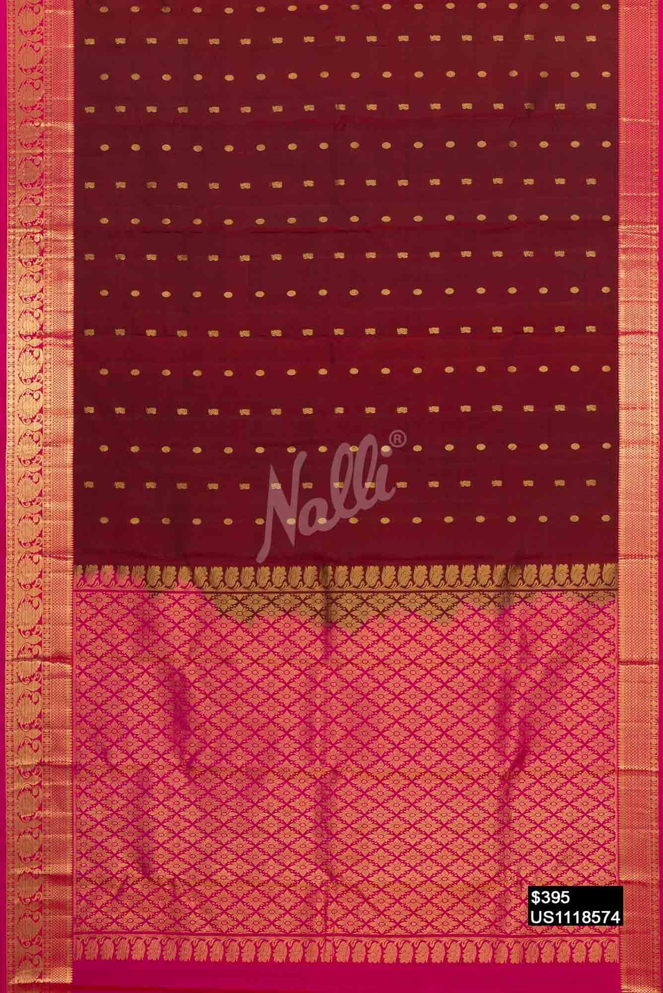 Maroon Kanchipuram Silk Saree