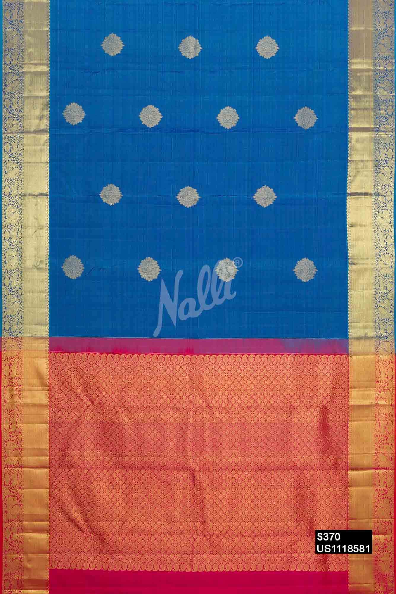Blue Kanchipuram Silk Saree