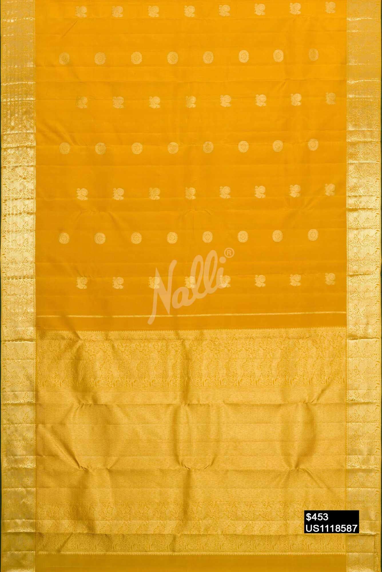 Yellow Kanchipuram Silk Saree