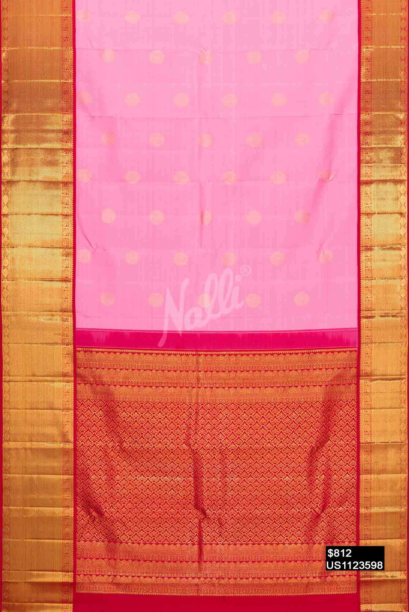 Pink Kanchipuram Silk Saree