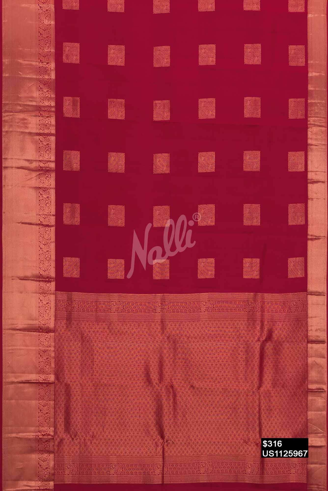 Maroon Kanchipuram Silk Saree