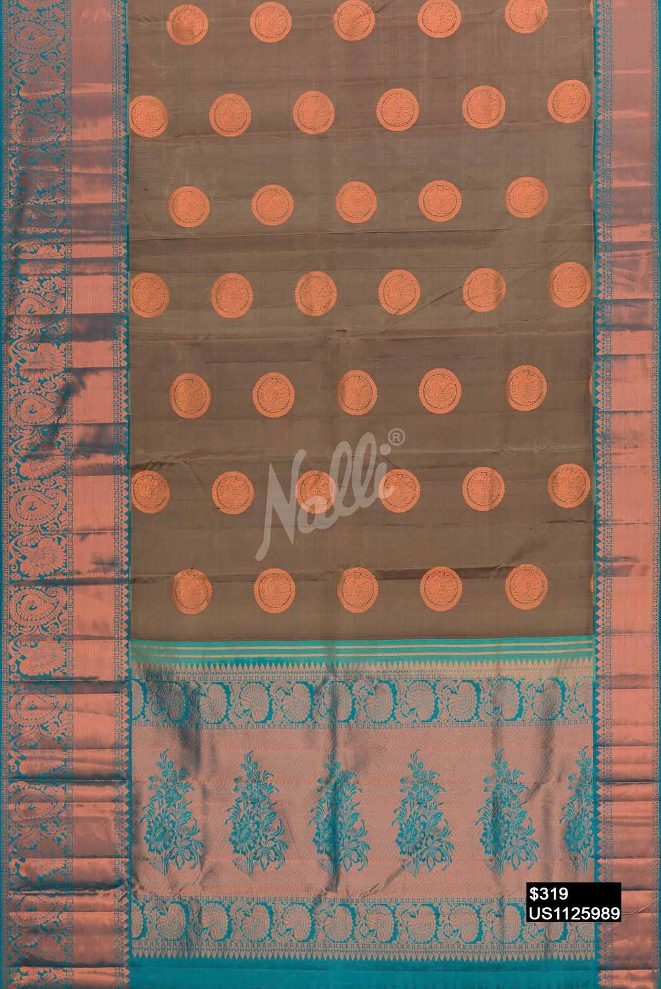 Grey Kanchipuram Silk Saree