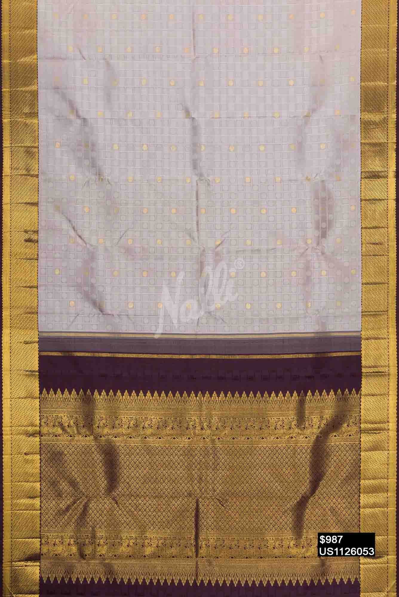 Grey Kanchipuram Silk Saree