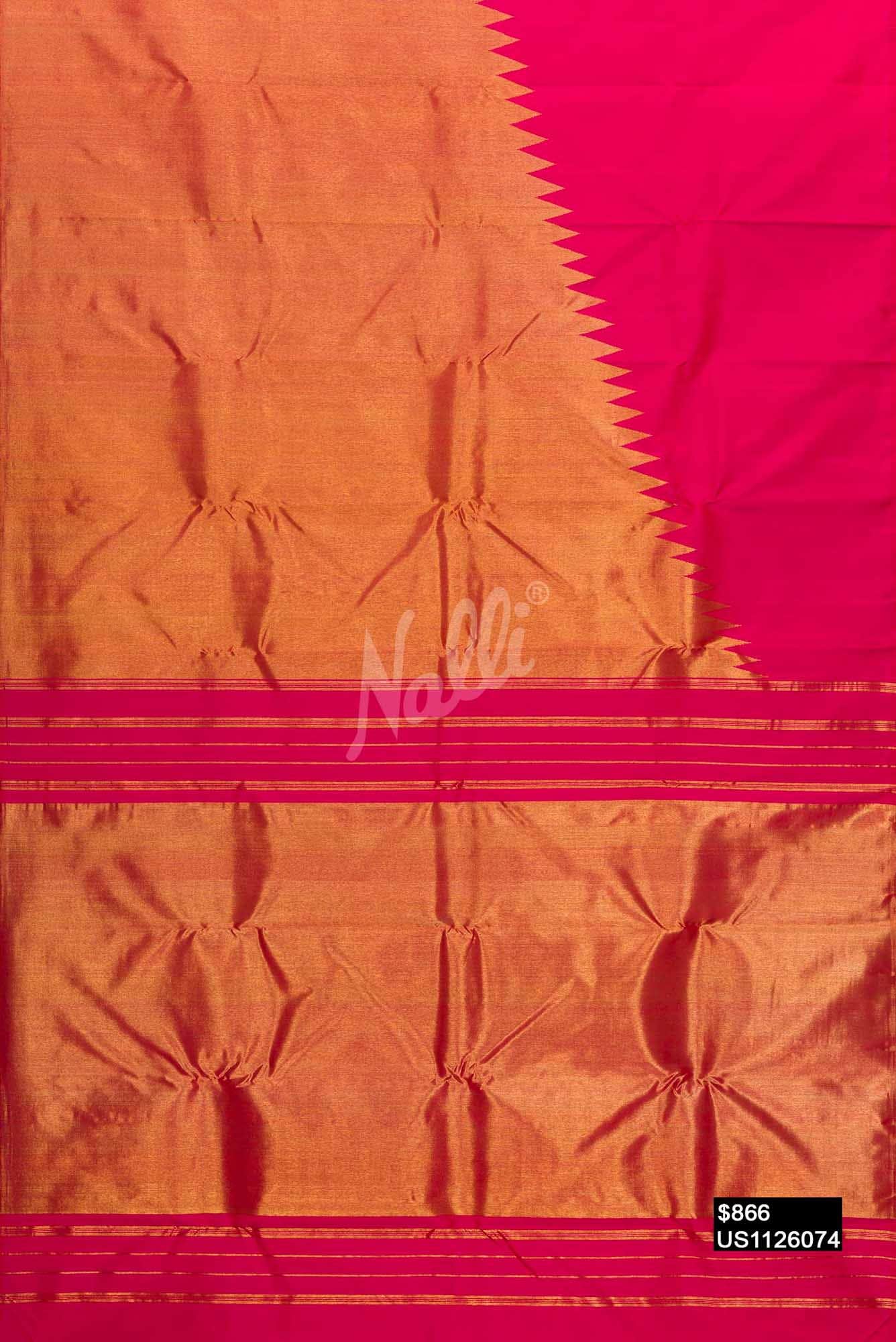 Dark Pink Kanchipuram Silk Saree