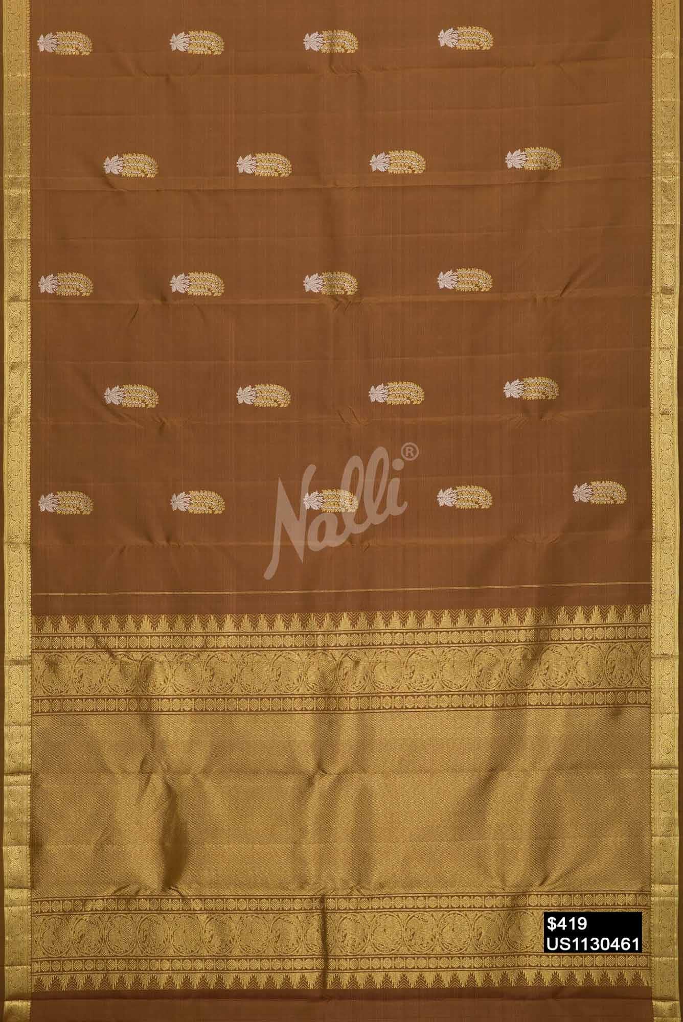 Gold Kanchipuram Silk Saree