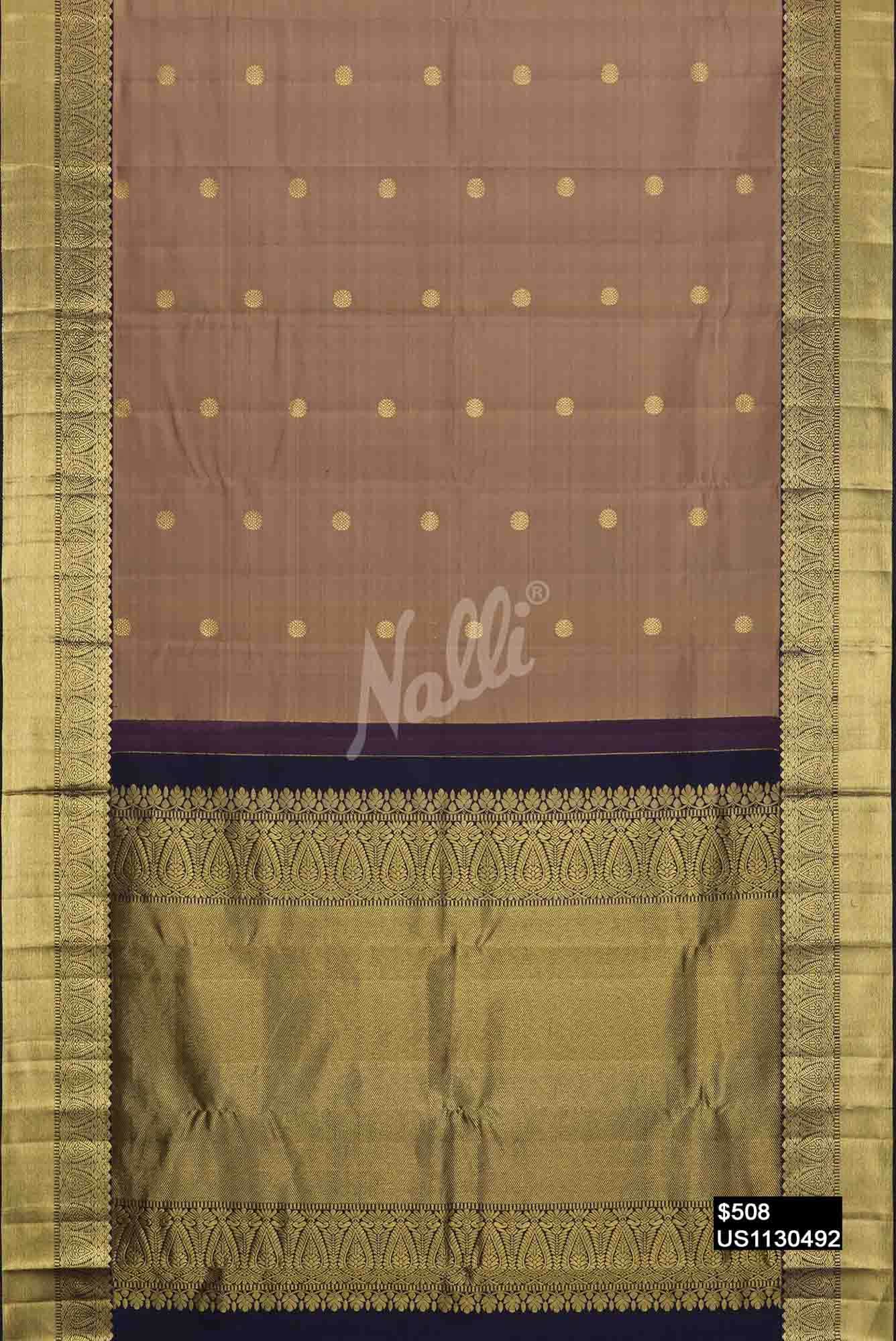 Brown Kanchipuram Silk Saree