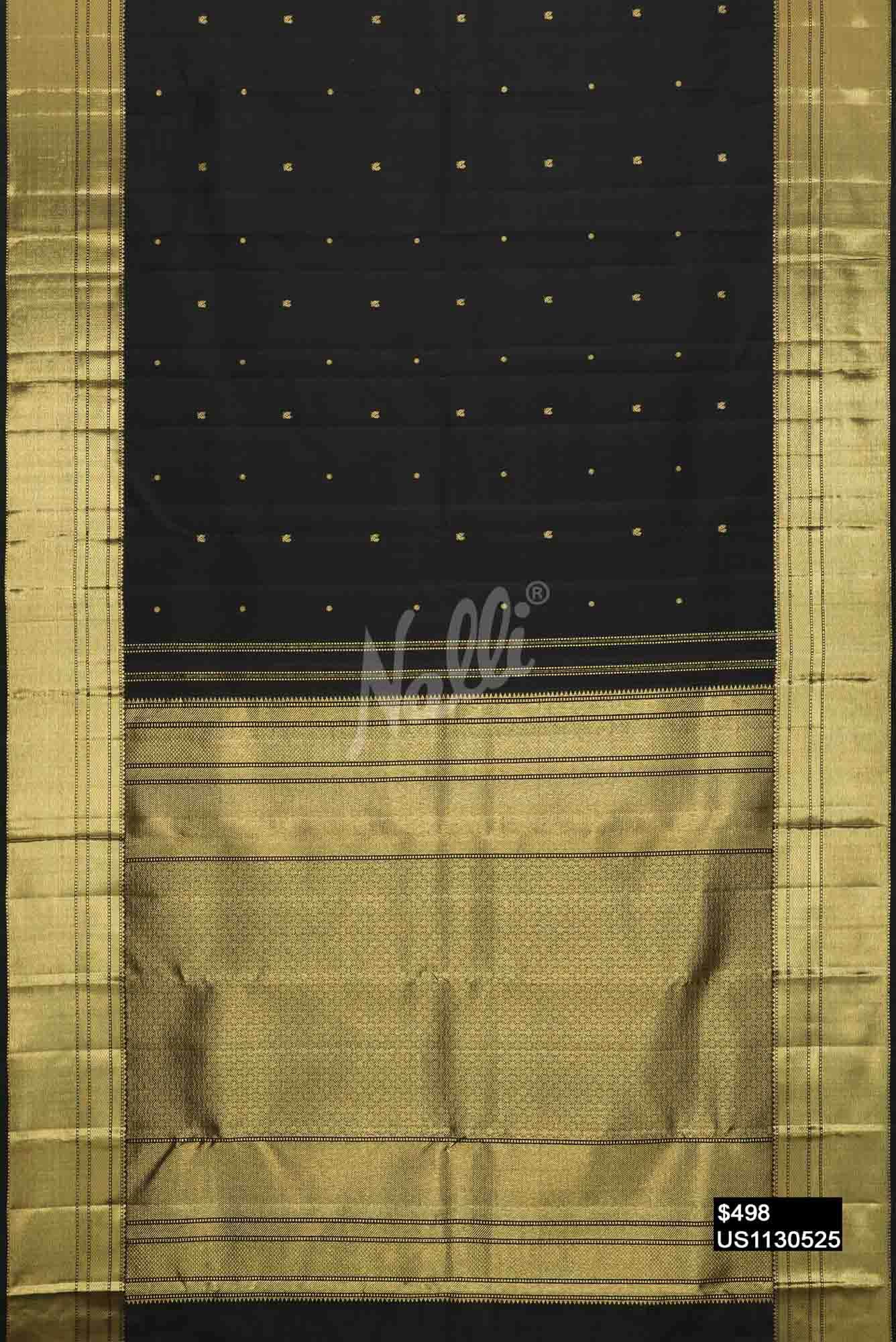 Black Kanchipuram Silk Saree