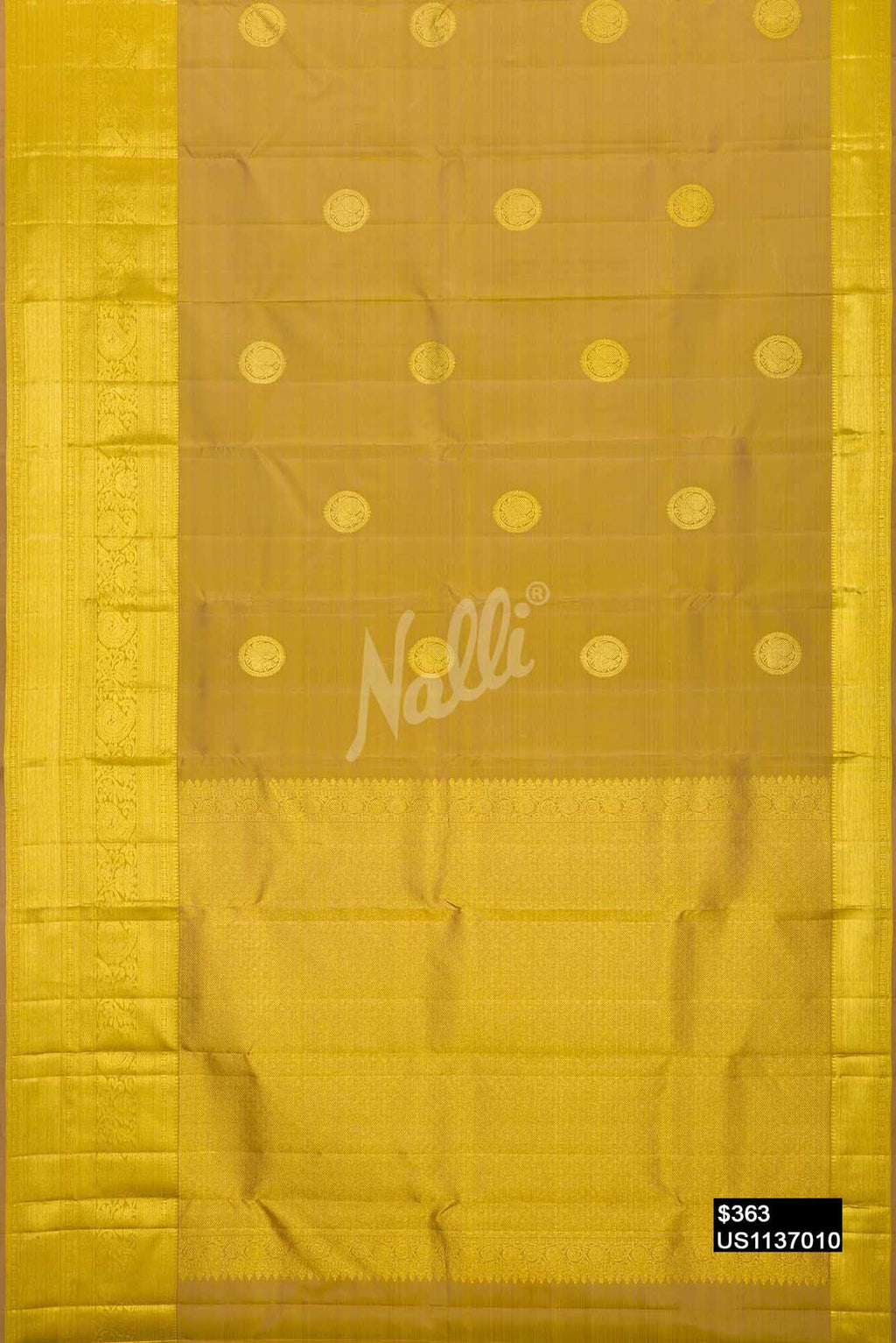 Mustard Kanchipuram Silk Saree