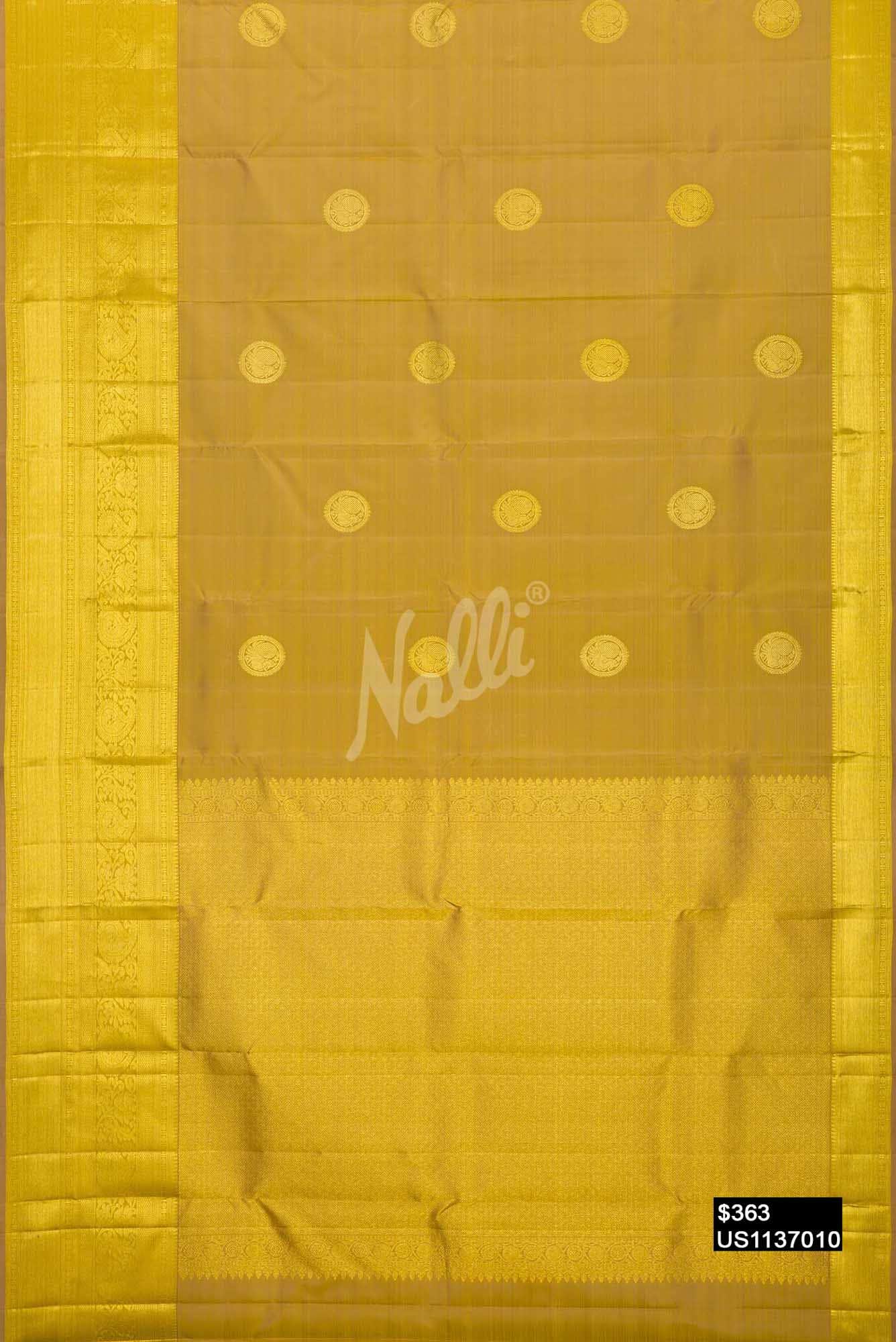 Mustard Kanchipuram Silk Saree
