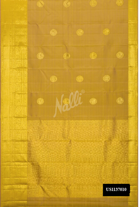Mustard Kanchipuram Silk Saree