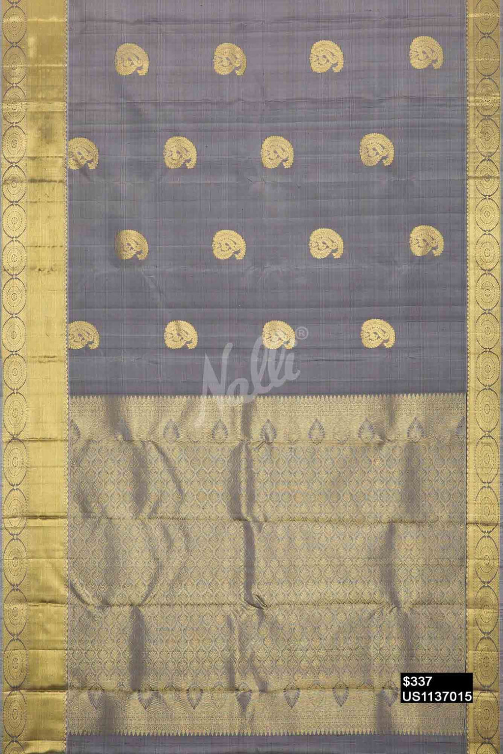 Grey Kanchipuram Silk Saree