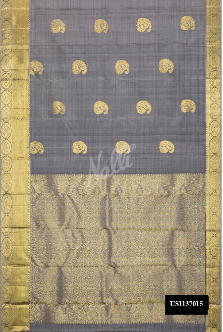 Grey Kanchipuram Silk Saree