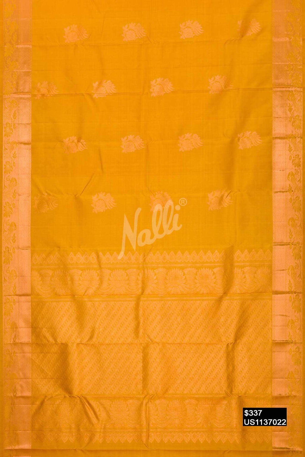 Mustard Kanchipuram Silk Saree