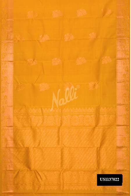 Mustard Kanchipuram Silk Saree