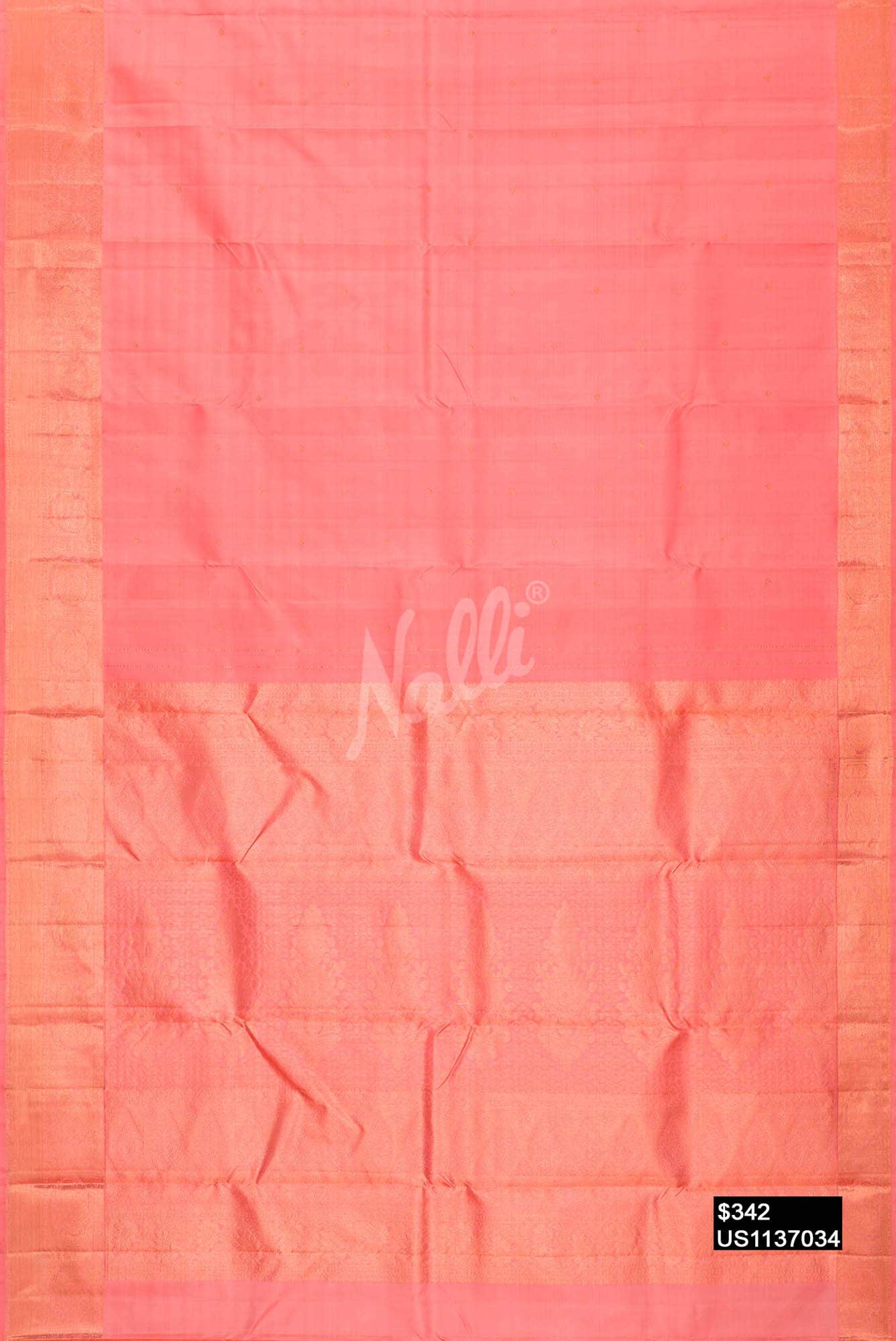 Peach Kanchipuram Silk Saree