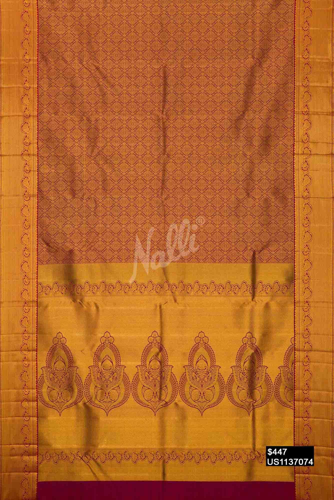 Maroon Kanchipuram Silk Saree