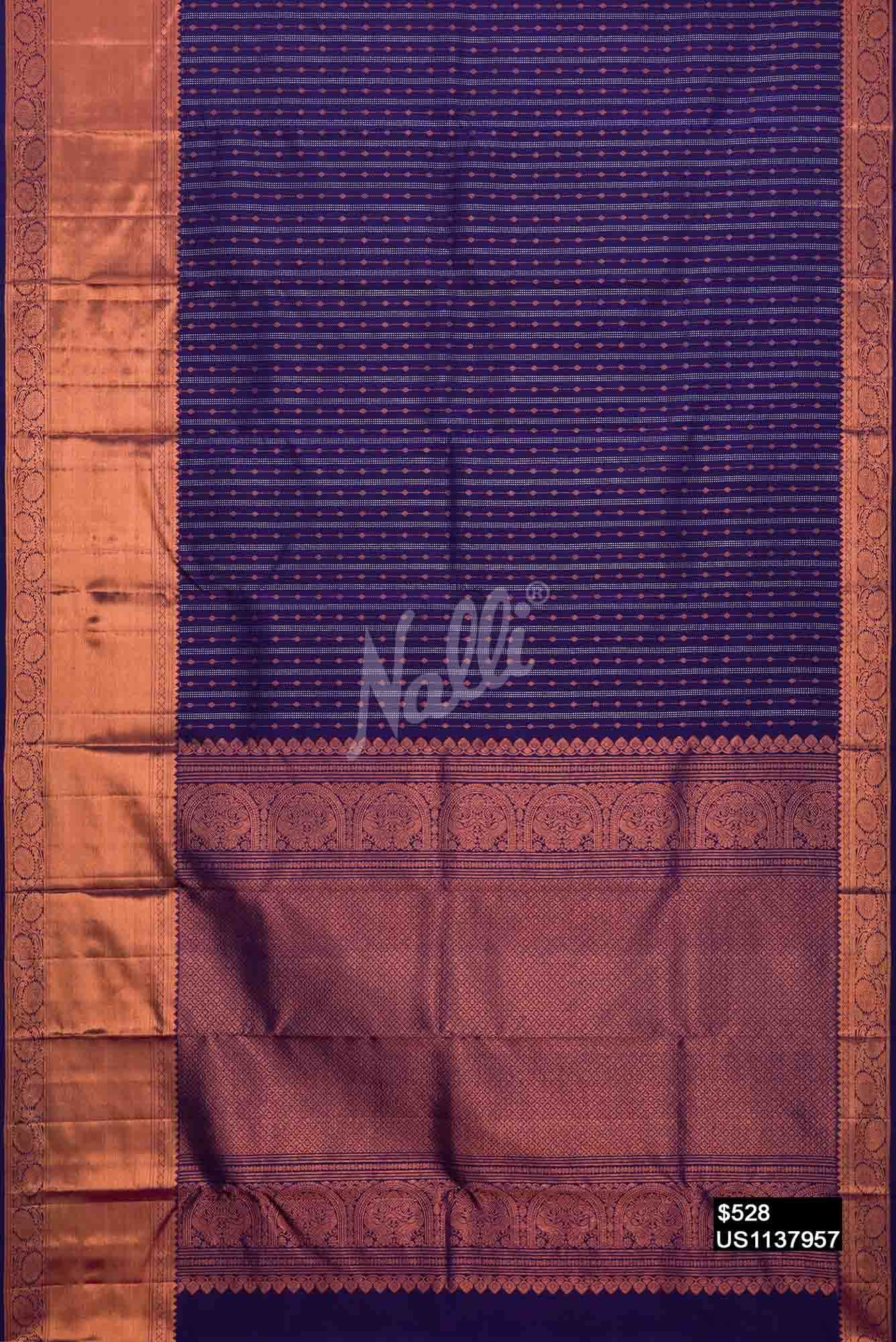 Navy Blue Kanchipuram Silk Saree