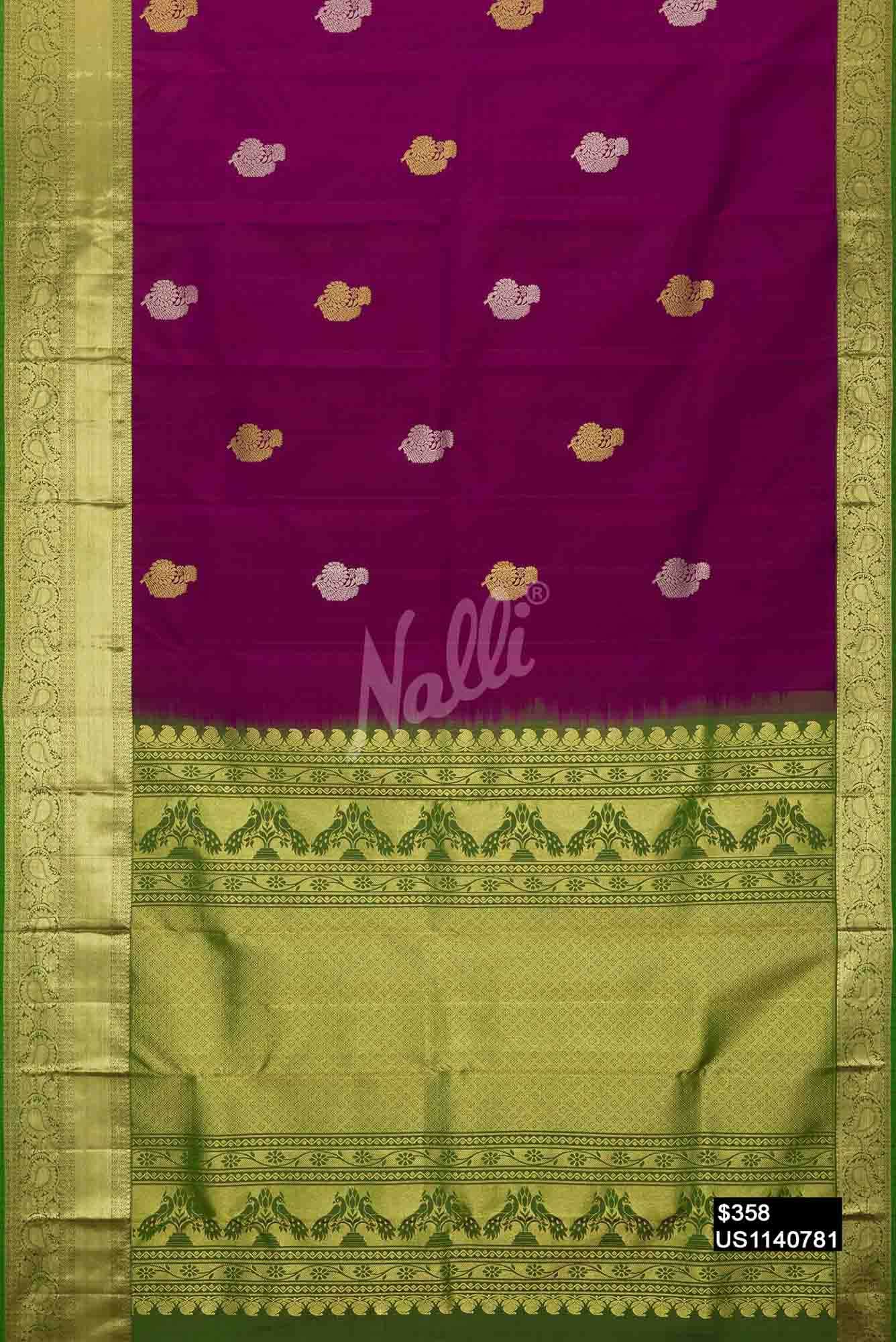 Purple Kanchipuram Silk Saree