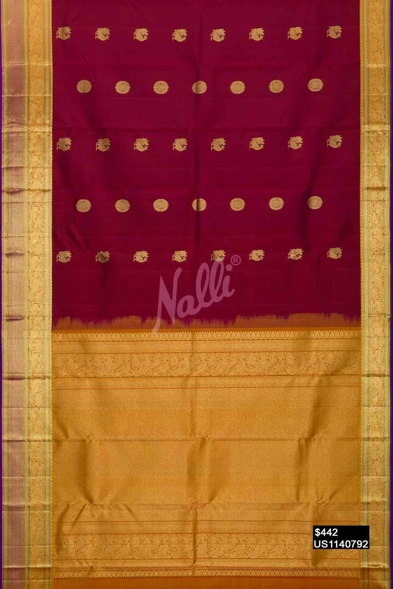 Maroon Kanchipuram Silk Saree