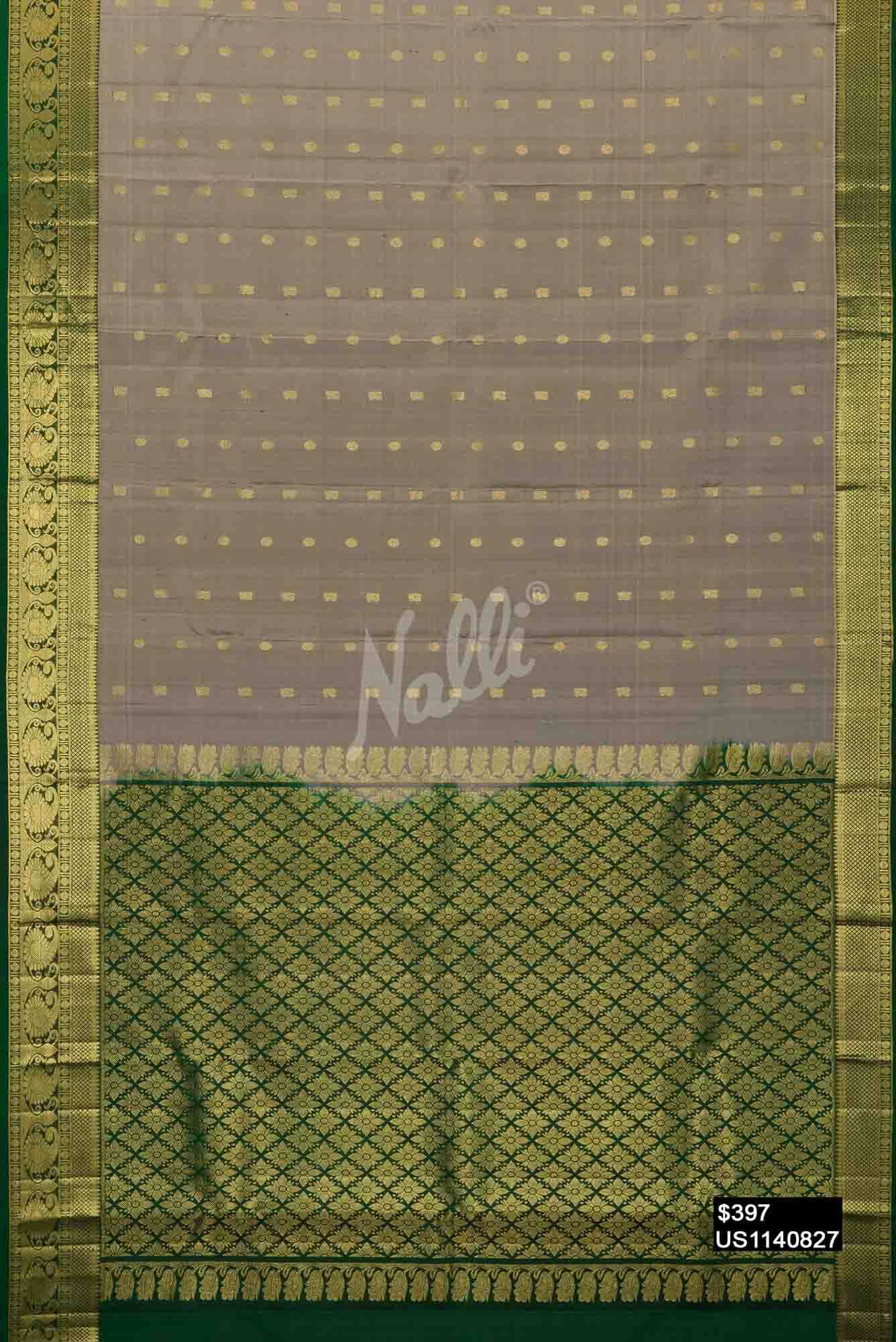 Grey Kanchipuram Silk Saree