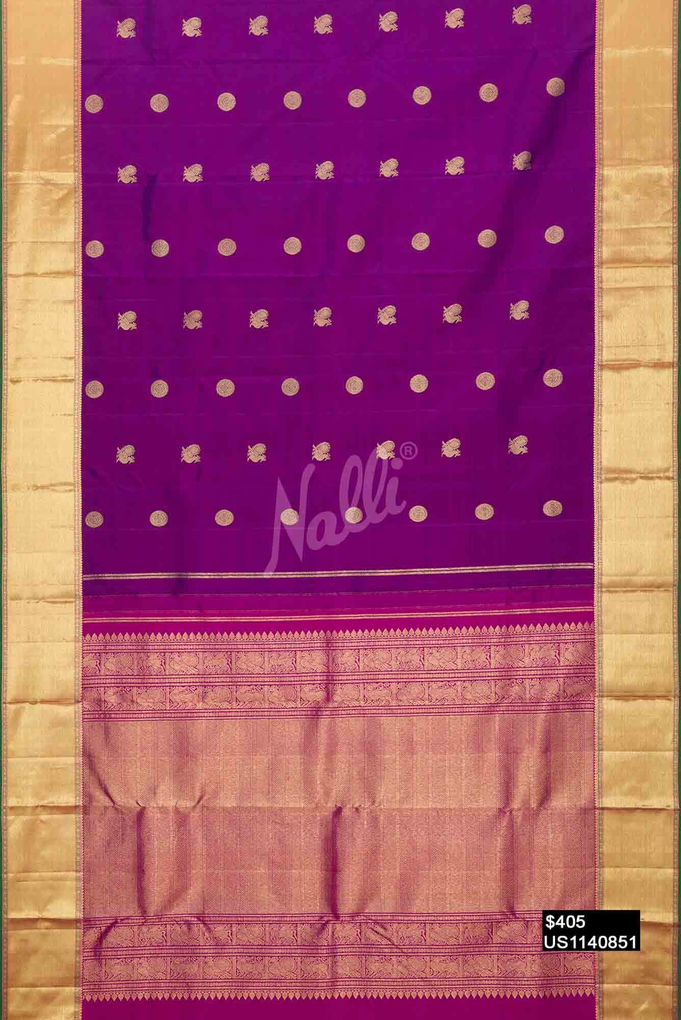 Violet Kanchipuram Silk Saree