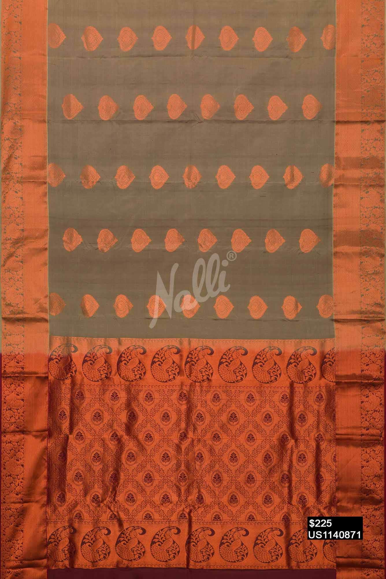 Grey Kanchipuram Silk Saree