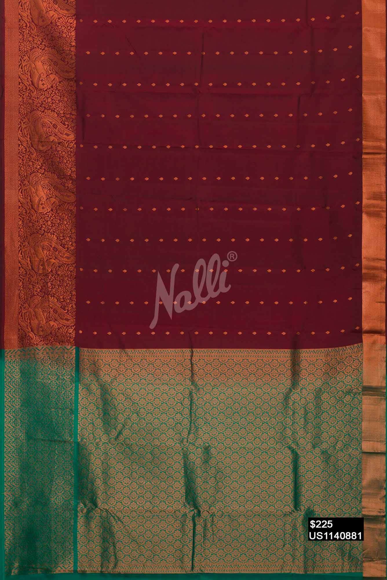 Maroon Kanchipuram Silk Saree