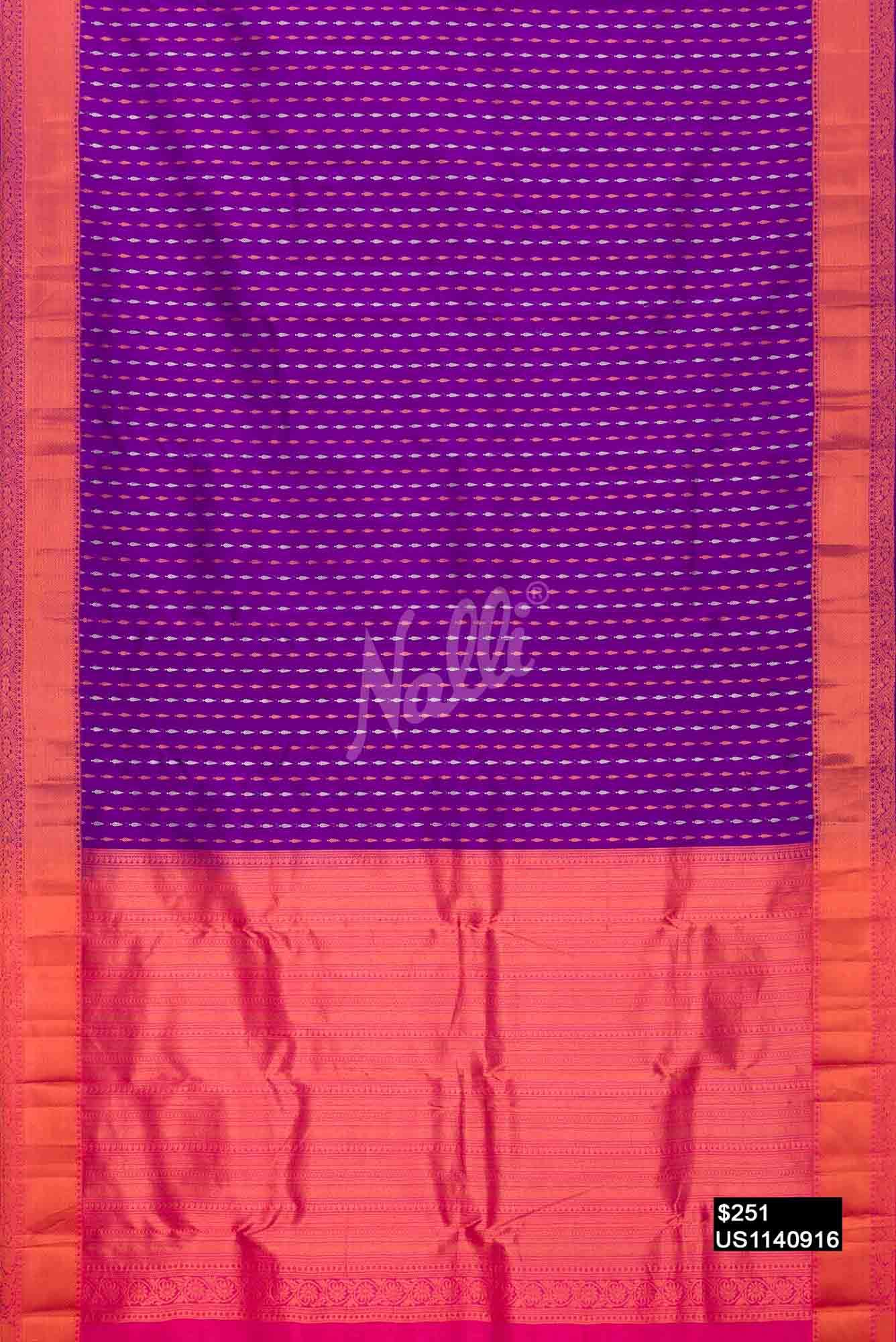Violet Kanchipuram Silk Saree