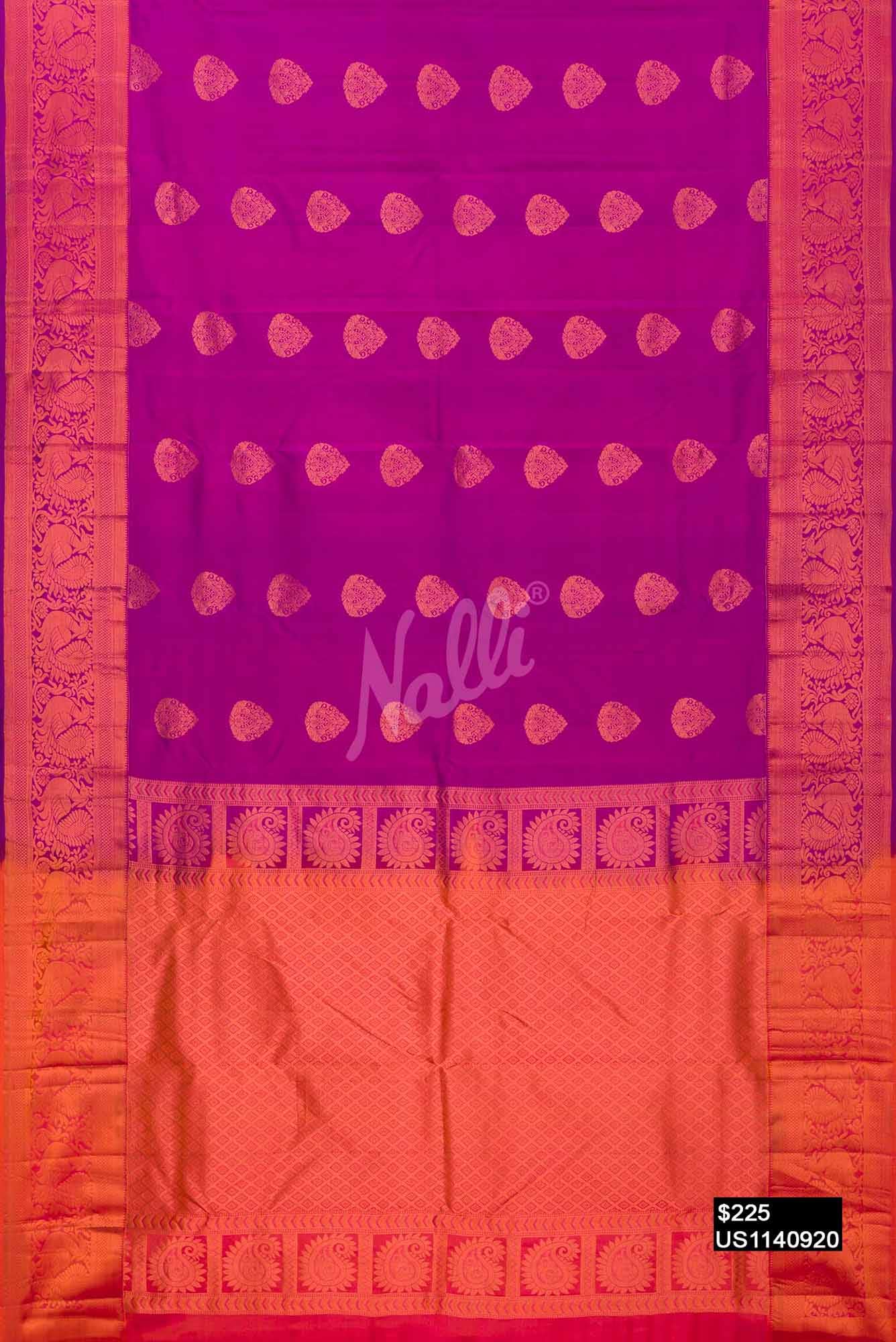 Purple Kanchipuram Silk Saree