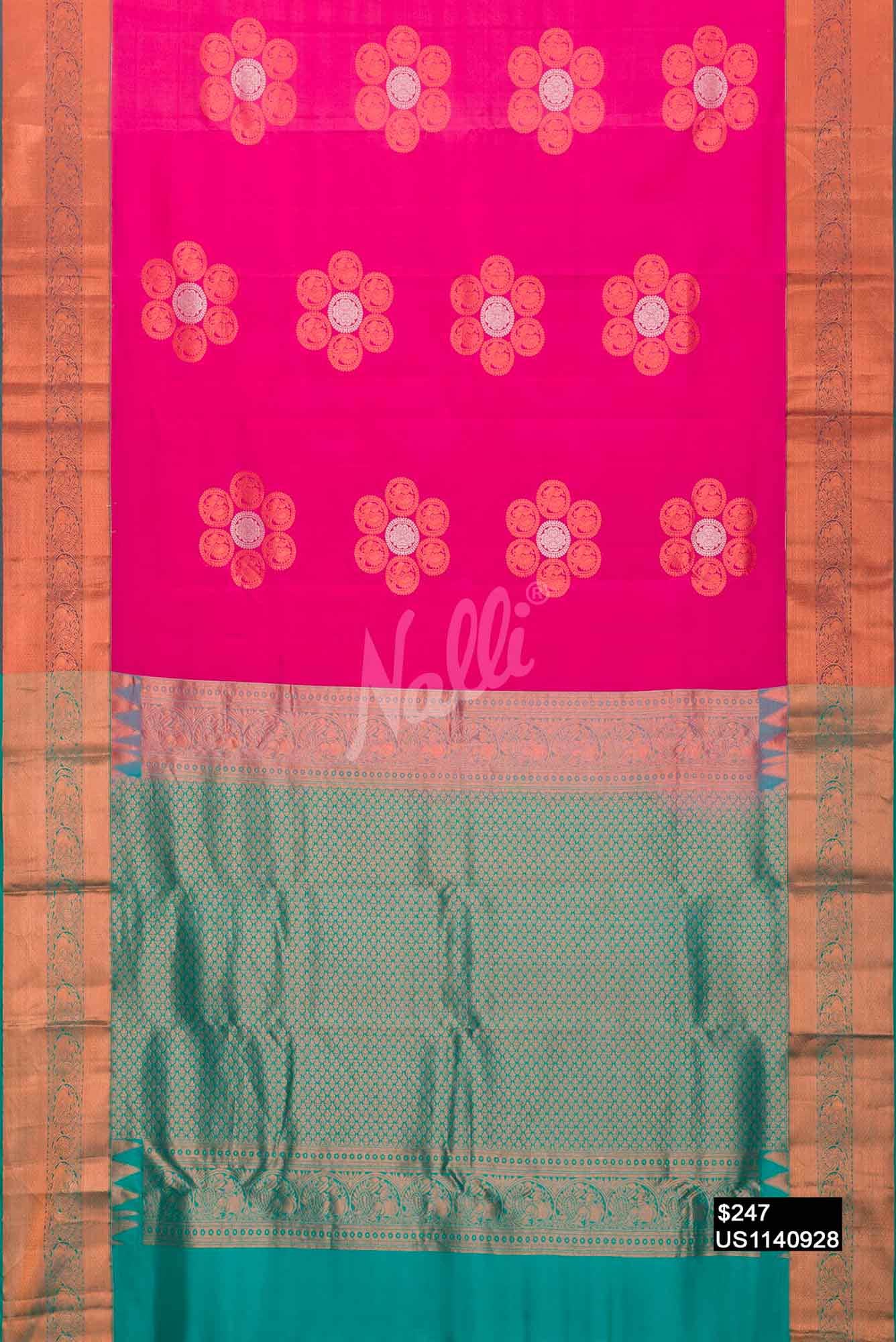 Pink Kanchipuram Silk Saree