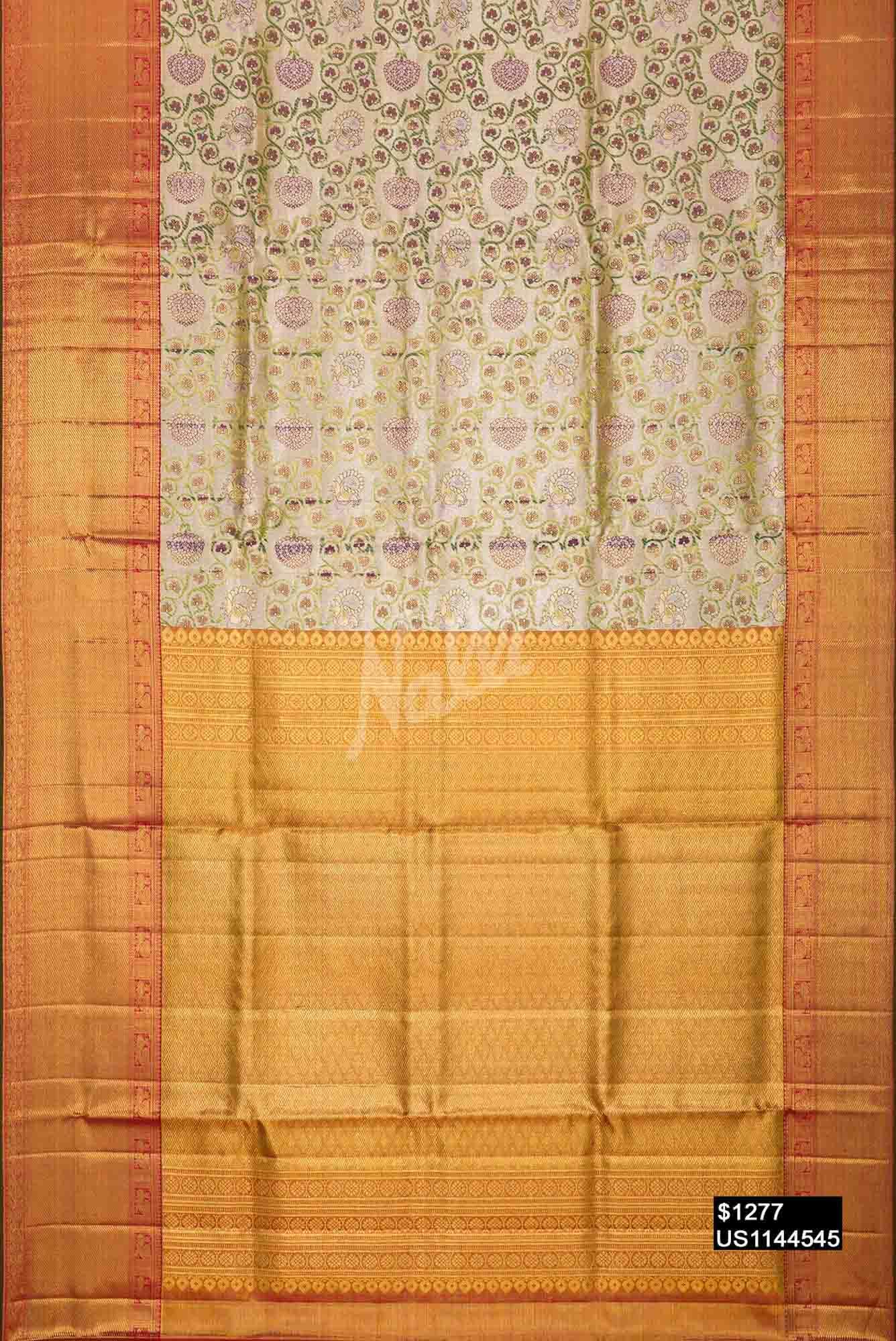 Gold Kanchipuram Tissue Silk Saree