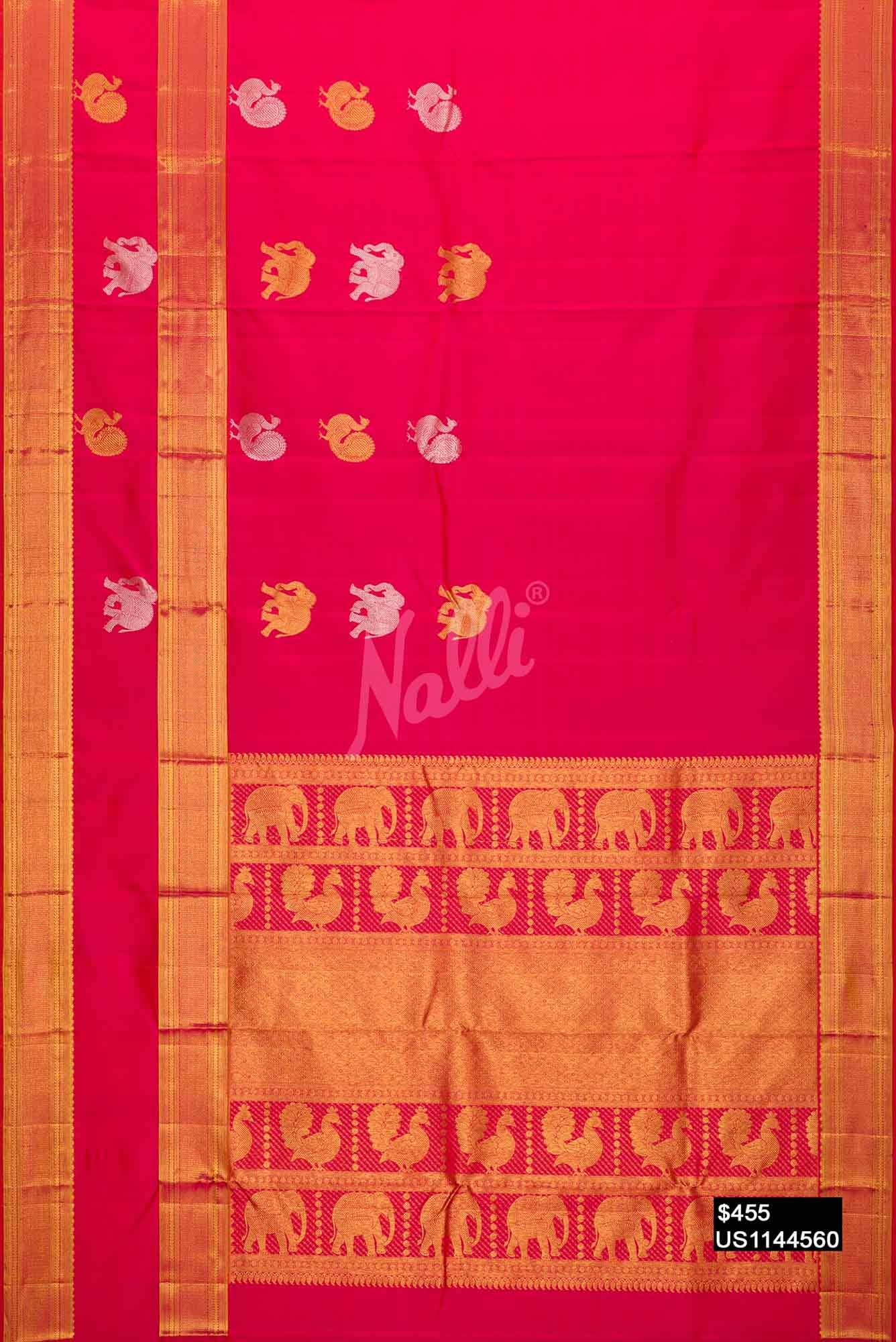 Pink Kanchipuram Silk Saree