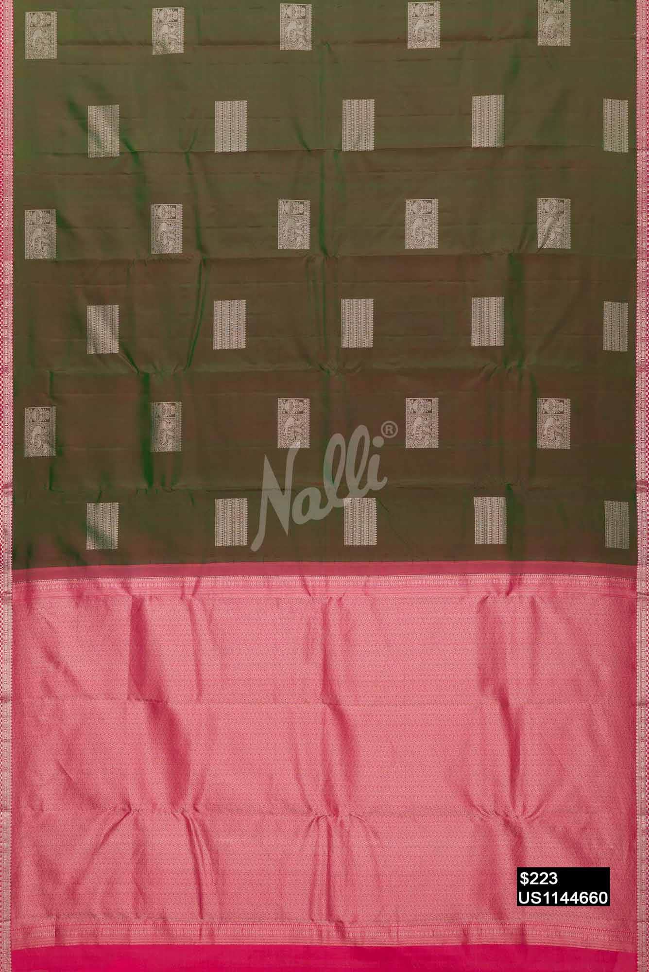 Mehandi Green Kanchipuram Silk Saree