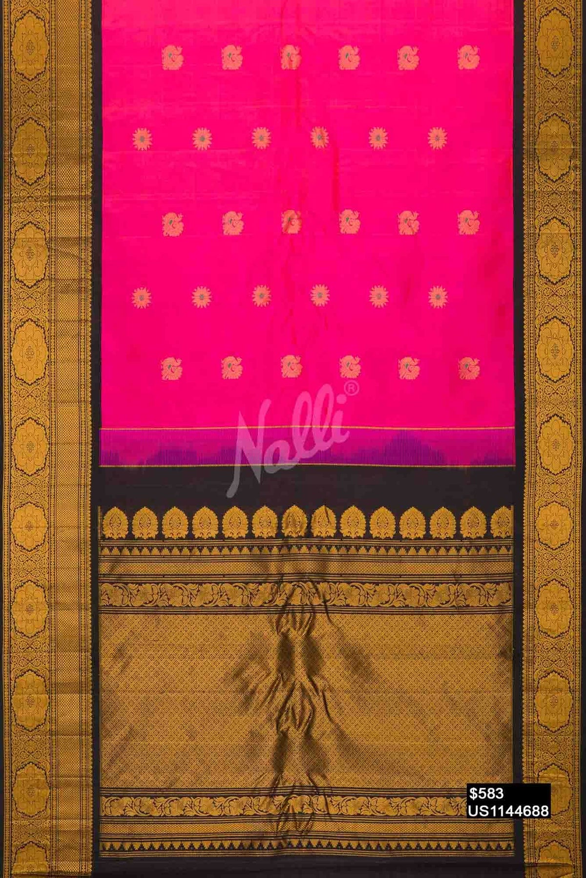 Pink Gadwal Silk Saree