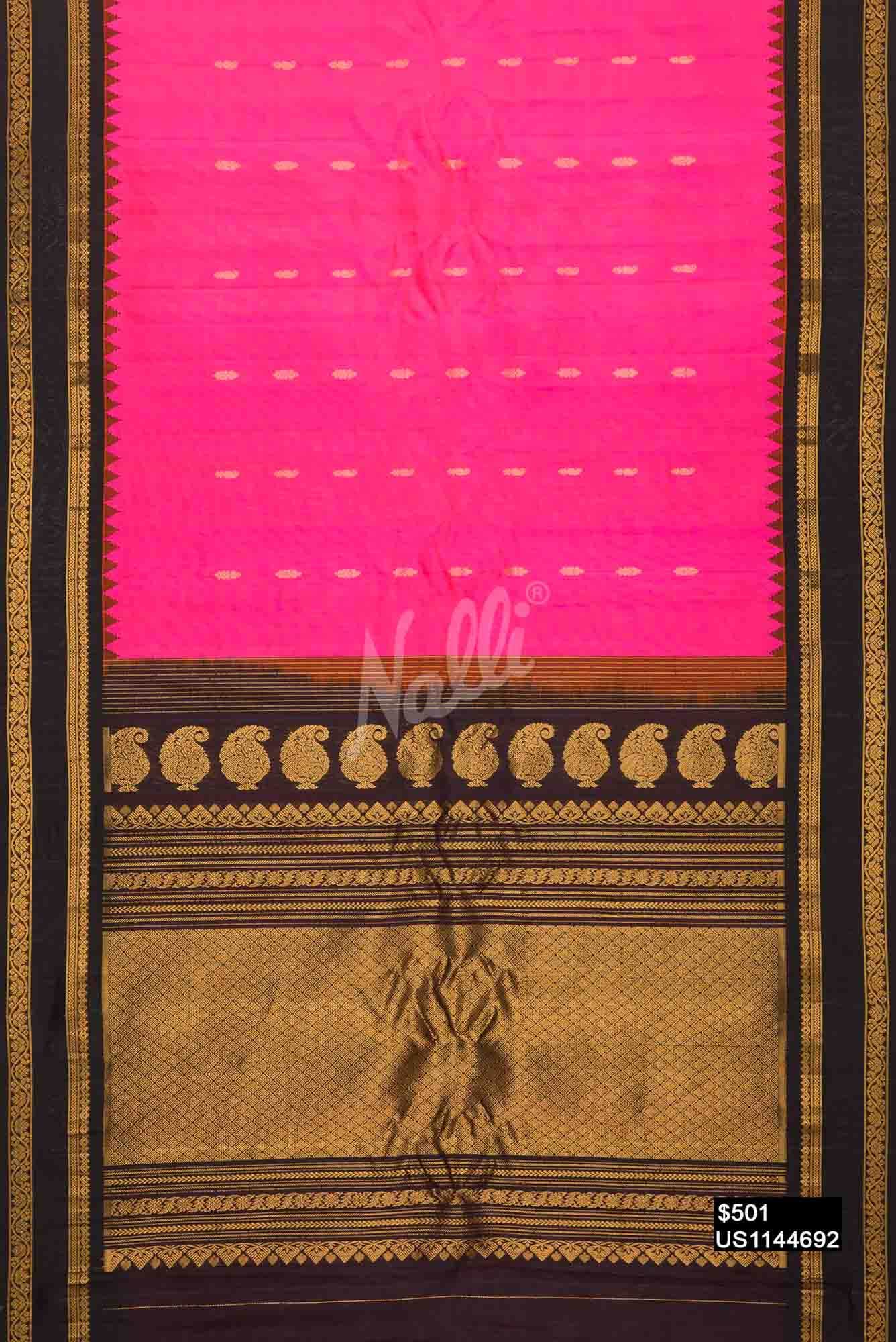 Pink Gadwal Silk Saree