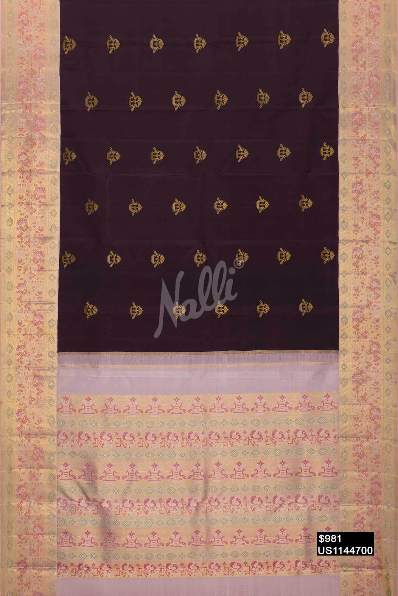 Brown Kanchipuram Silk Saree