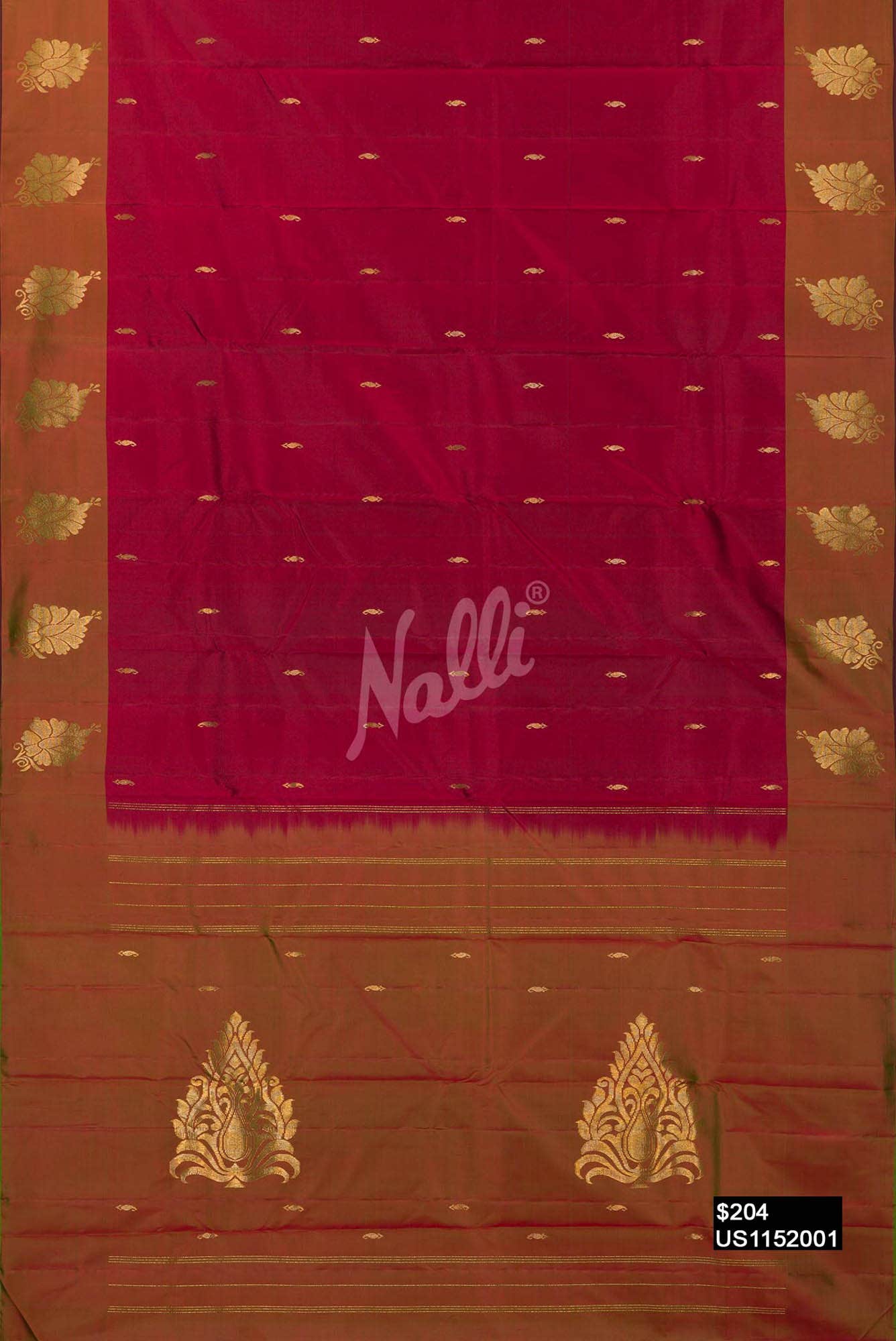 Maroon Kanchipuram Silk Saree