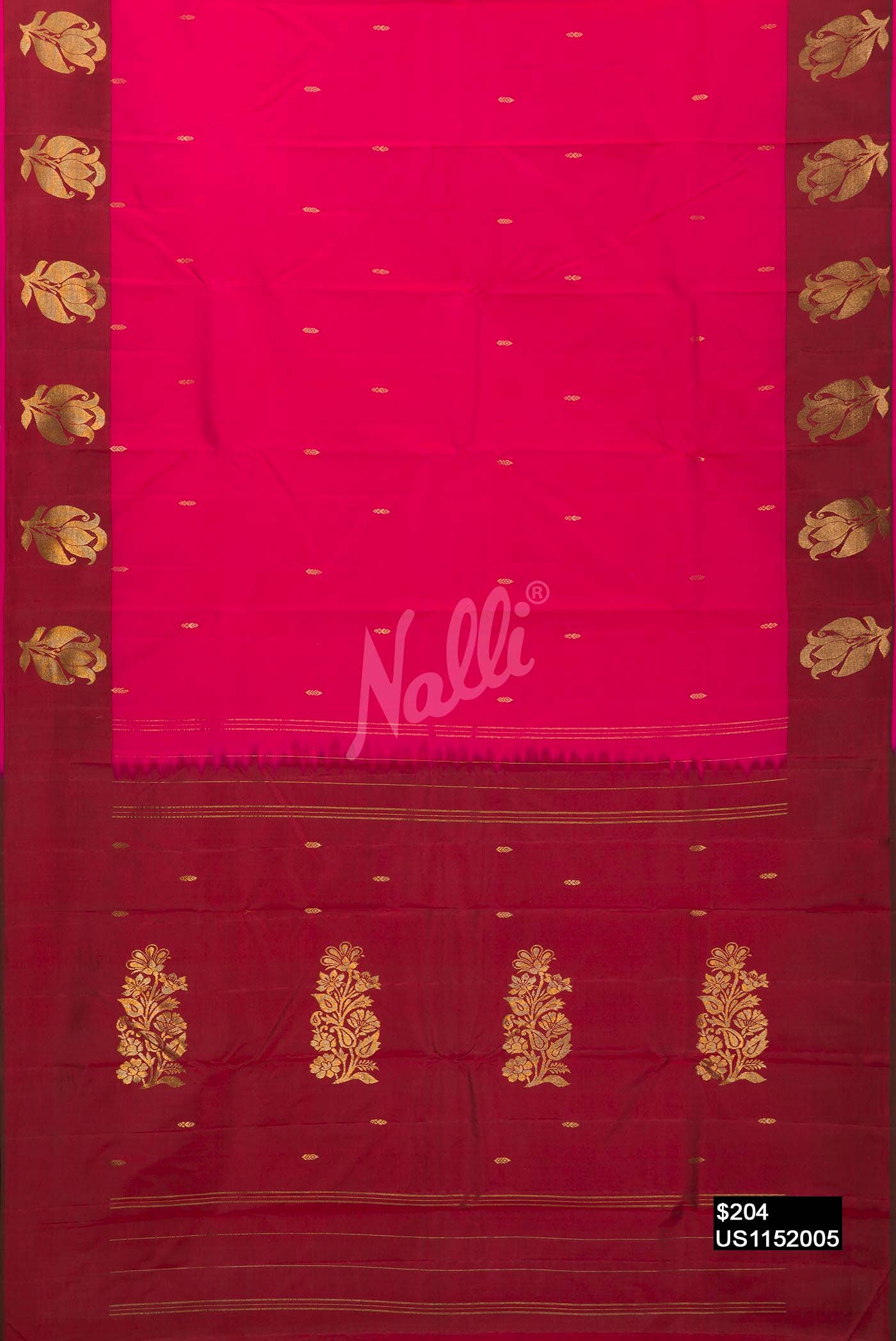 Pink Kanchipuram Silk Saree