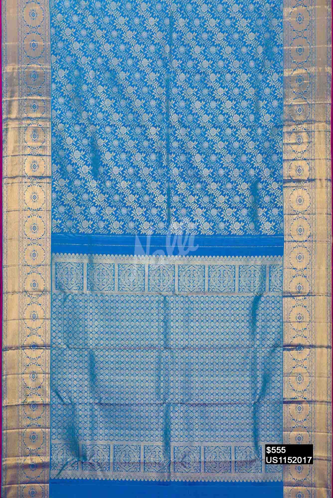 Blue Kanchipuram Silk Saree