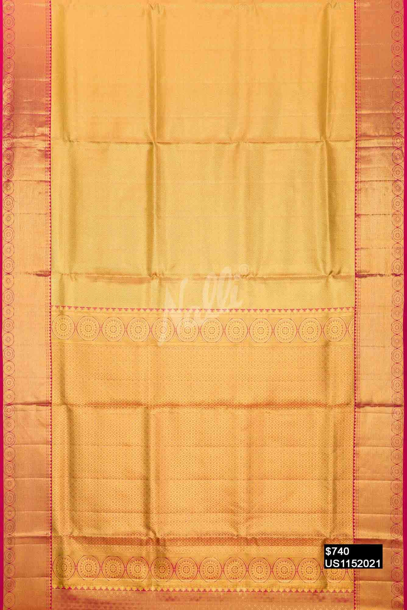 Gold Kanchipuram Tissue Silk Saree