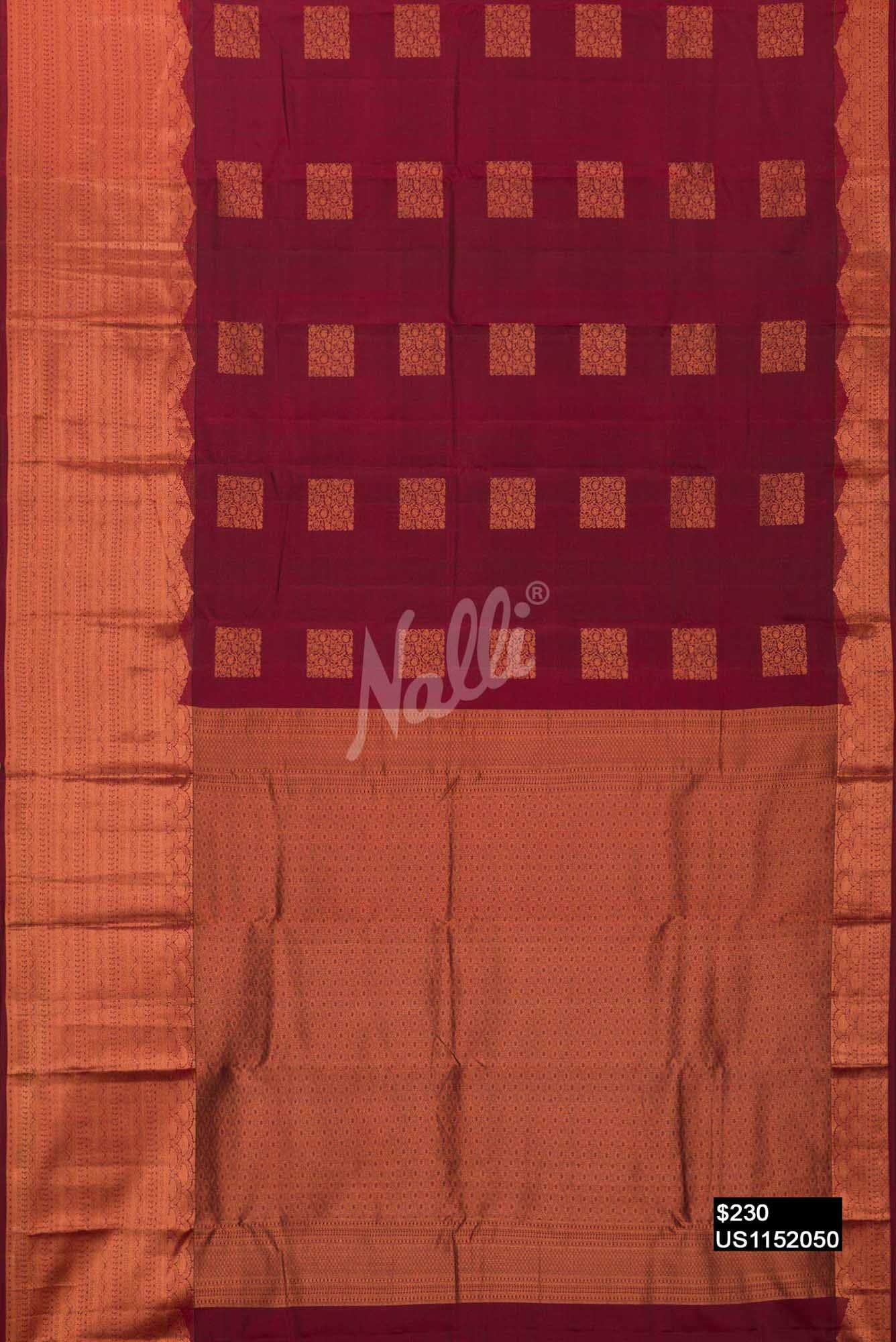 Maroon Kanchipuram Silk Saree