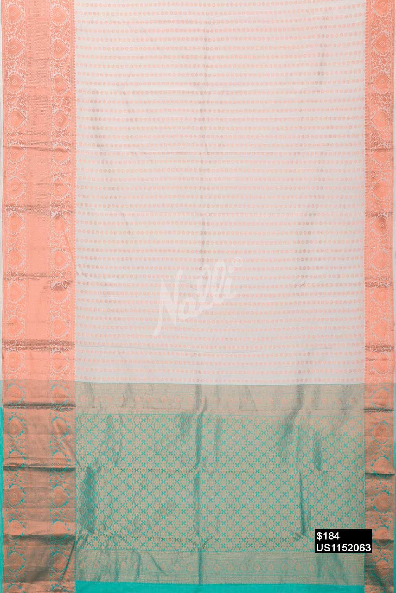 White Kanchipuram Silk Saree