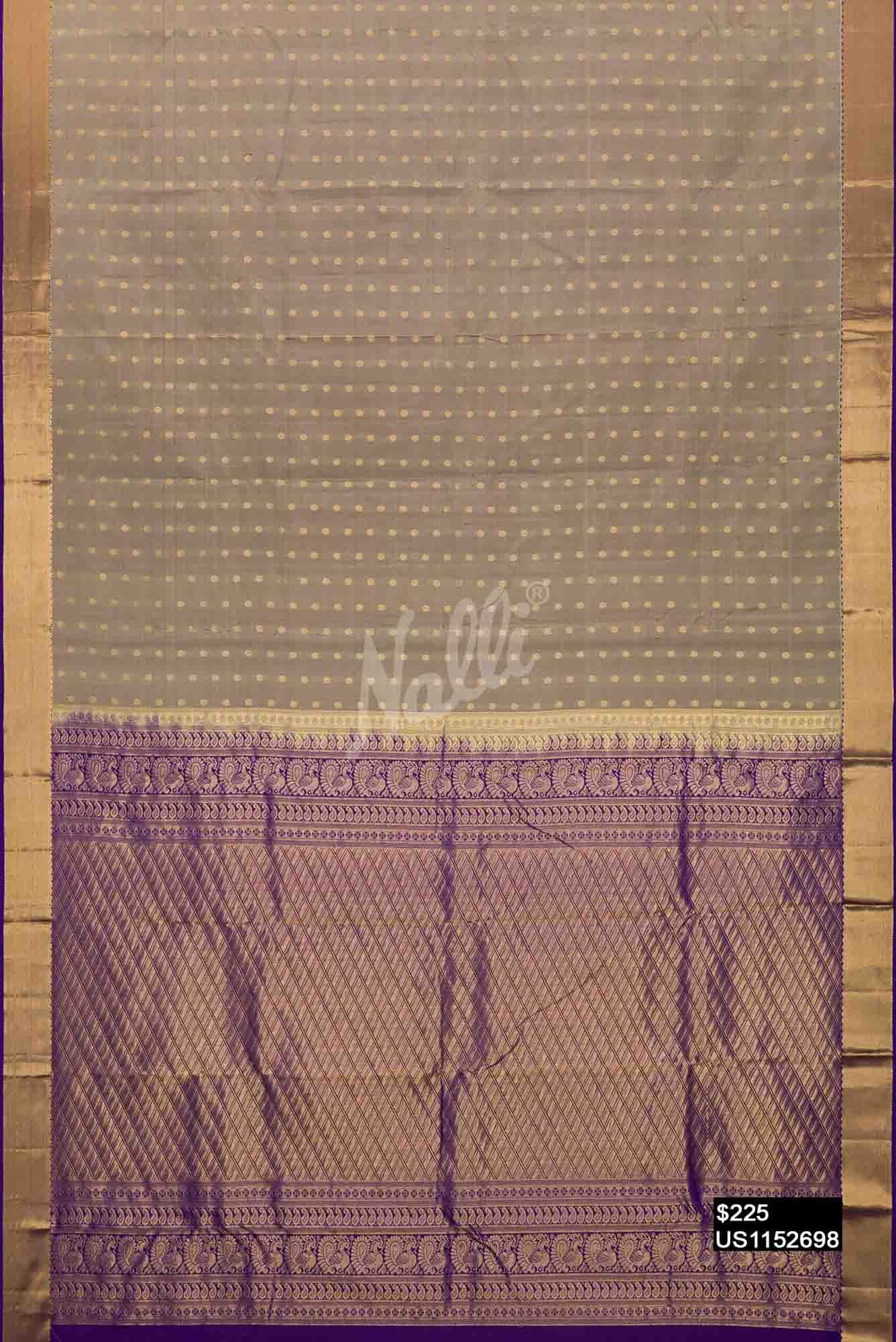 Grey Kanchipuram Silk Saree